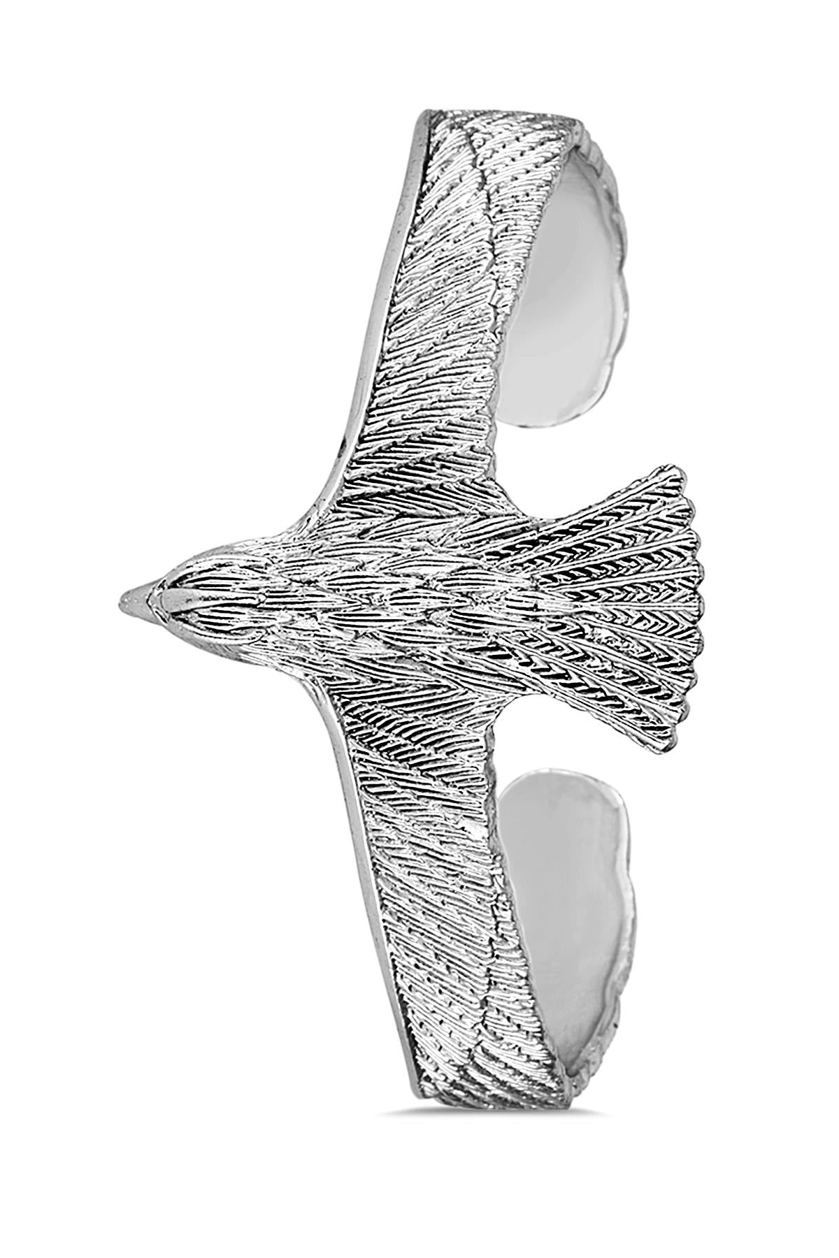 FRNCH Kartal Figürlü Gümüş Renkli Handmade Erkek Bileklik FRJ11289-1389-A