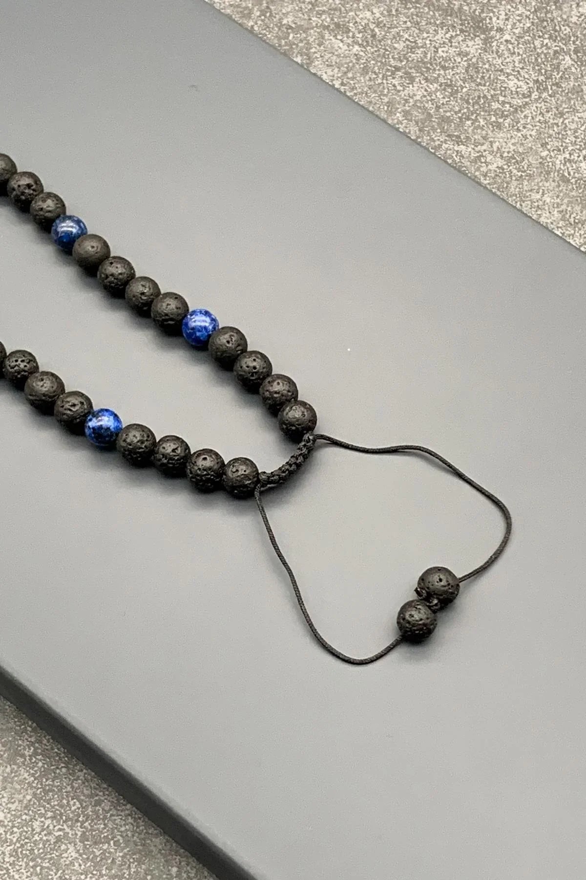 FRNCH Lapis Lazuli Doğal Taşlı Lacivert Renkli Ayarlanabilir Erkek Kolye FRJ30464-564-L