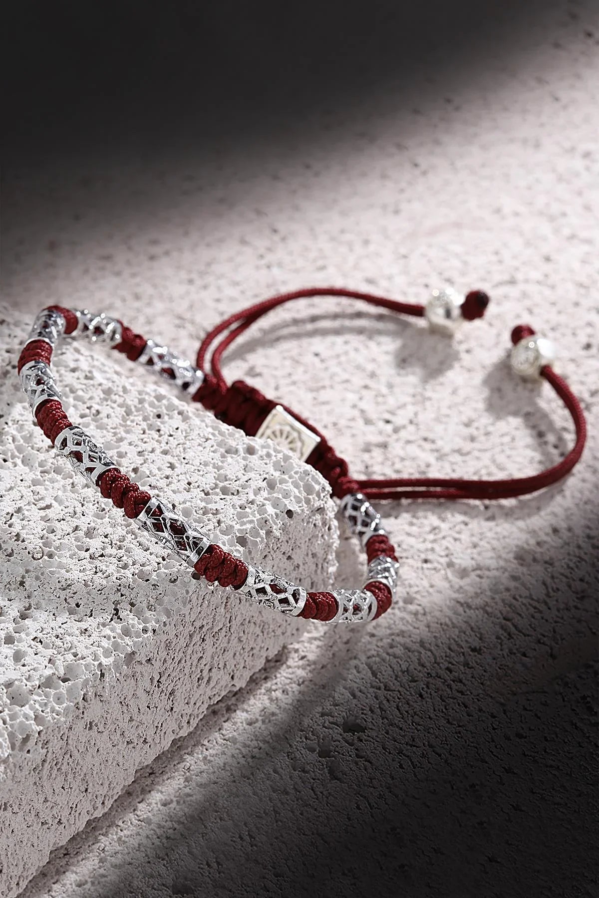 FRNCH Makrome Bordo Renk Handmade Bileklik FRJ11062-1162-B