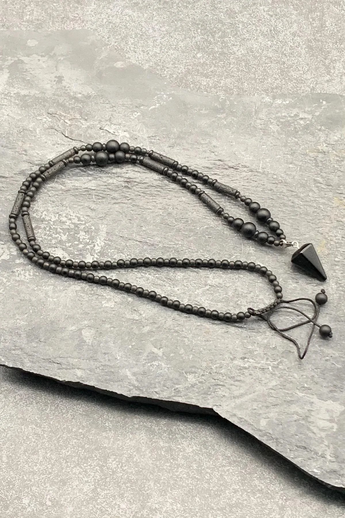 FRNCH Onyx Doğal Taşlı Siyah Renkli Erkek Kolye FRJ30486-586-S