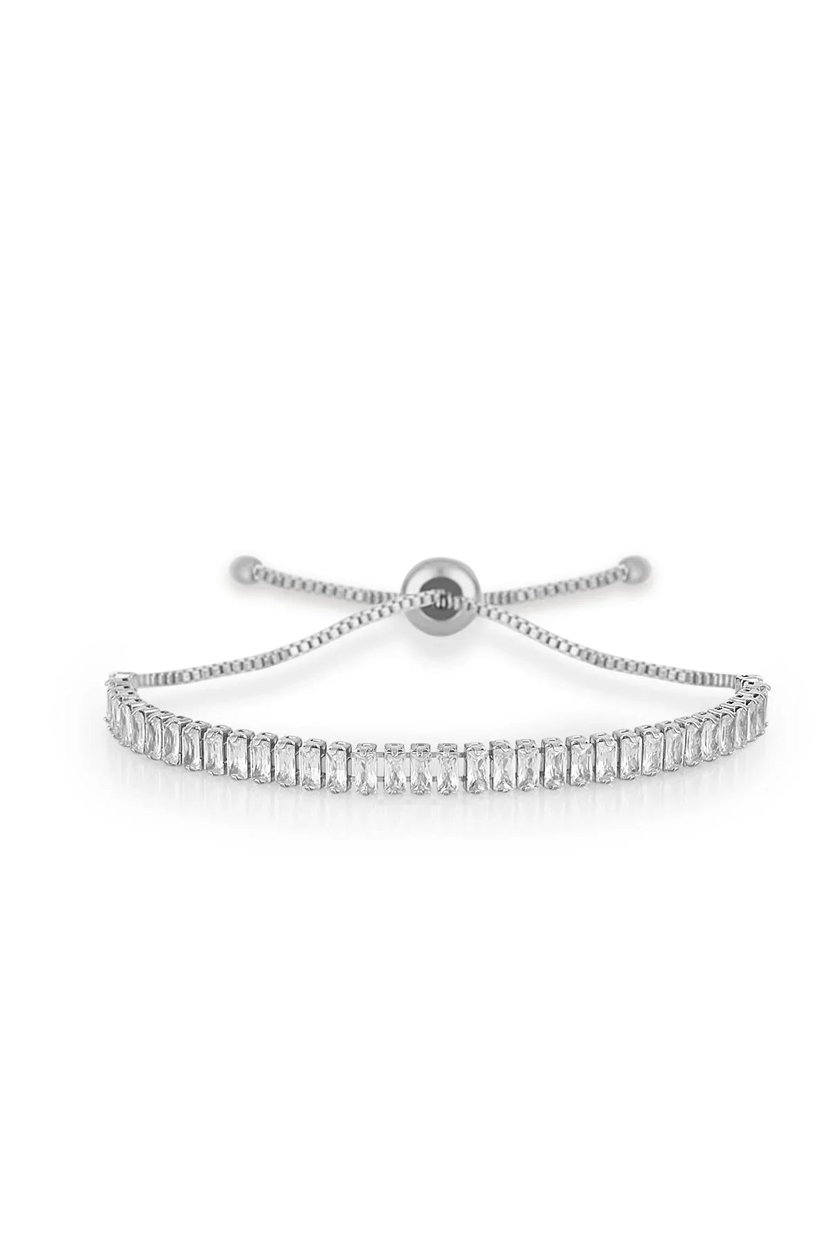 FRNCH Parlak Sıralı Taşlı Asansör Kilit Silver Renk Kadın Bileklik FRJ11152-1252-A