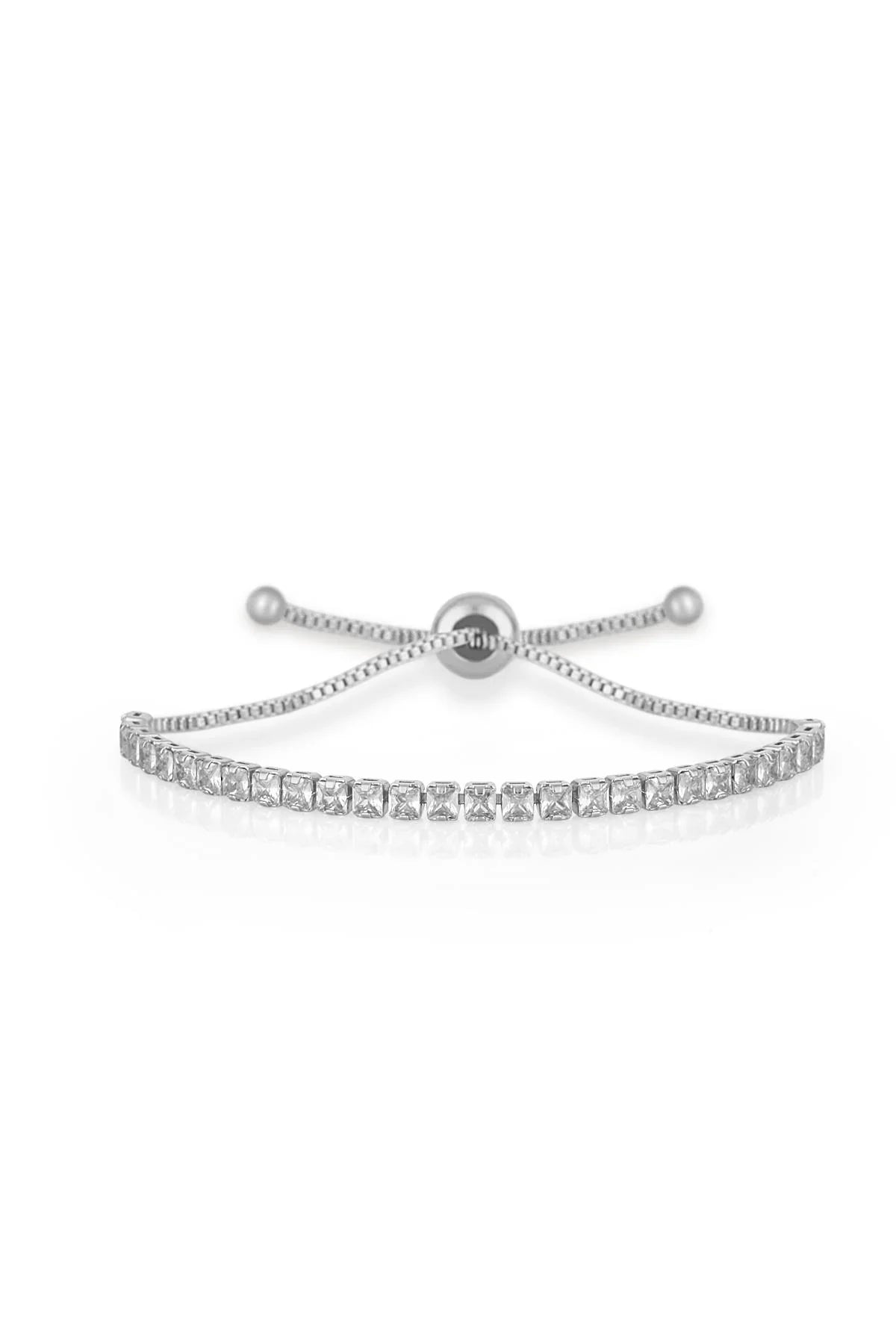 FRNCH Parlak Sıralı Taşlı Asansör Kilit Silver Renk Kadın Bileklik FRJ11153-1253-A
