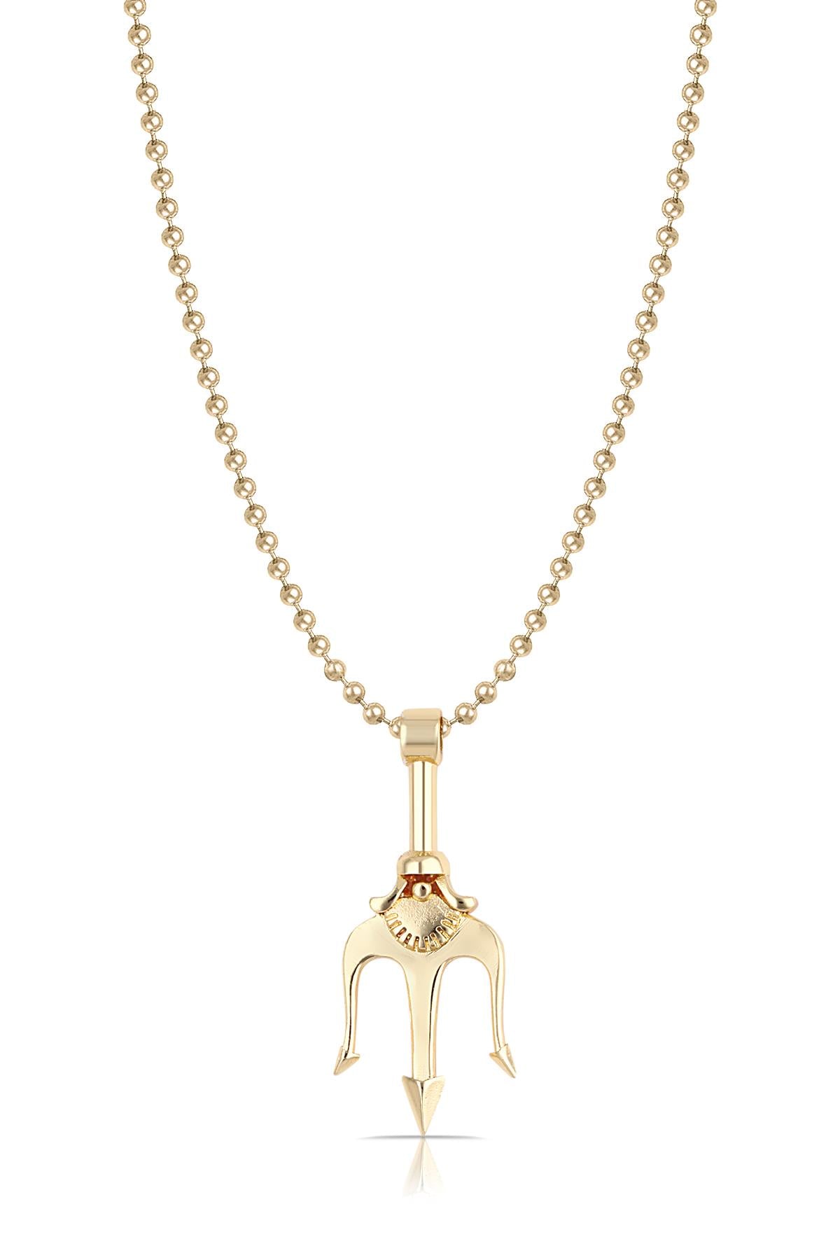FRNCH Poseidon Figürlü Gold Renk Erkek Kolye FRJ30432-532-G