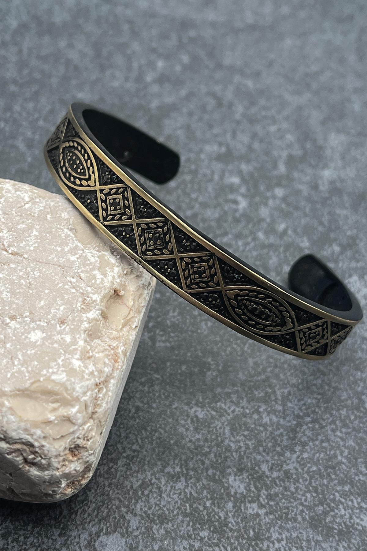 FRNCH Şal Desen Viking Model Eskitme Renkli Erkek Bileklik FRJ11426-1526-B3