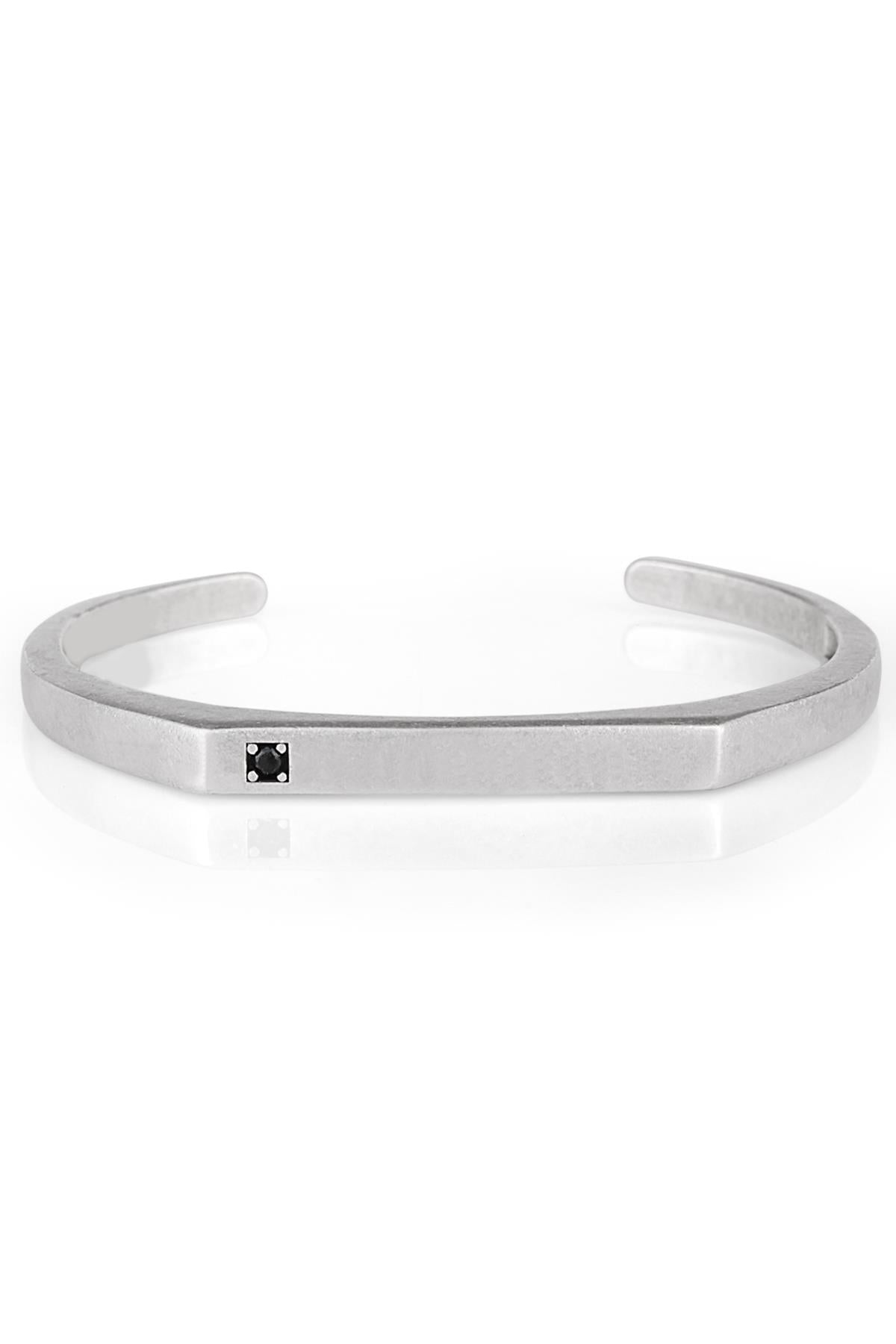 FRNCH Silver Renk Taşlı Kelepçe Erkek Bileklik FRJ11105-1205-A