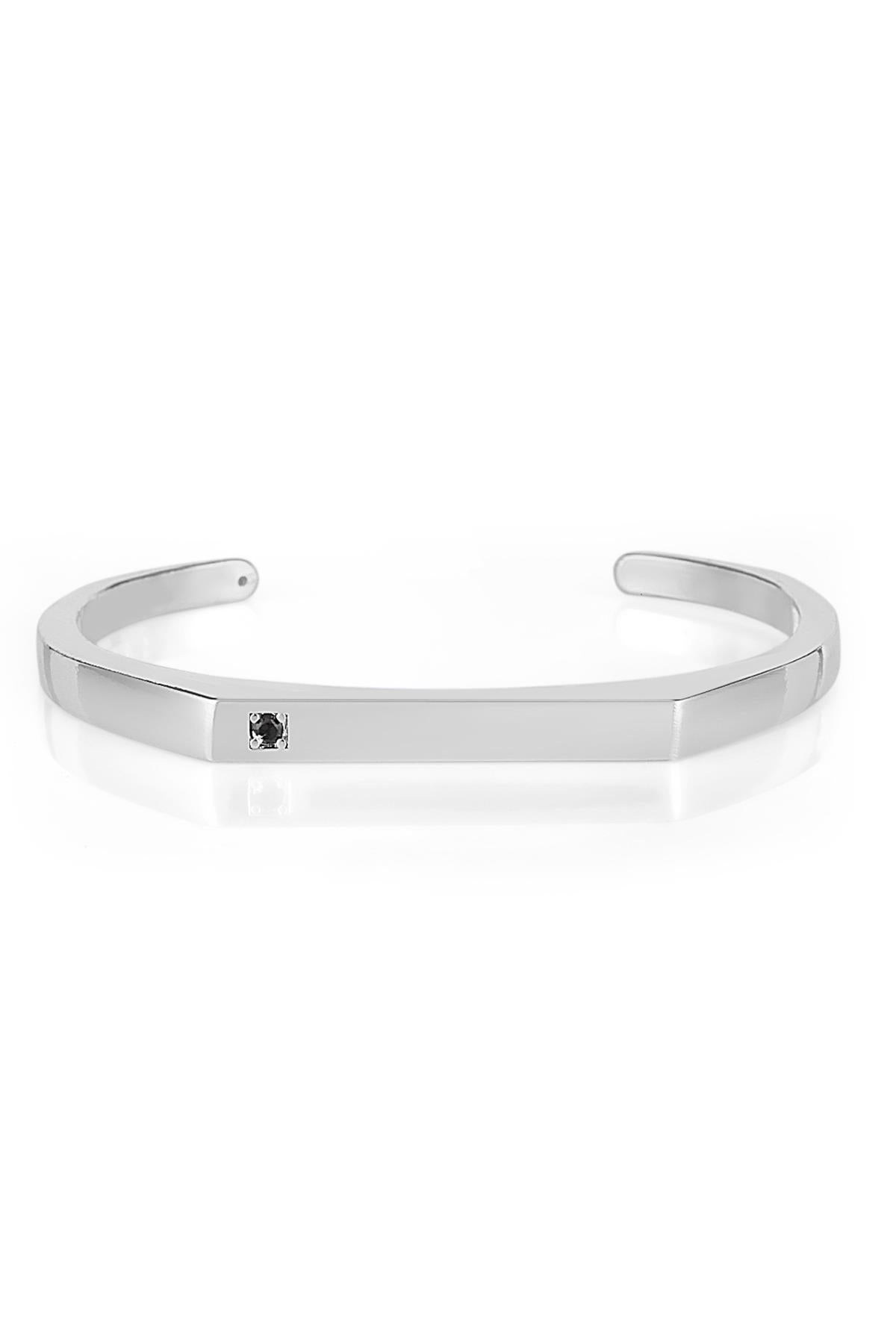 FRNCH Silver Renk Taşlı Kelepçe Erkek Bileklik FRJ11105-1205-A2