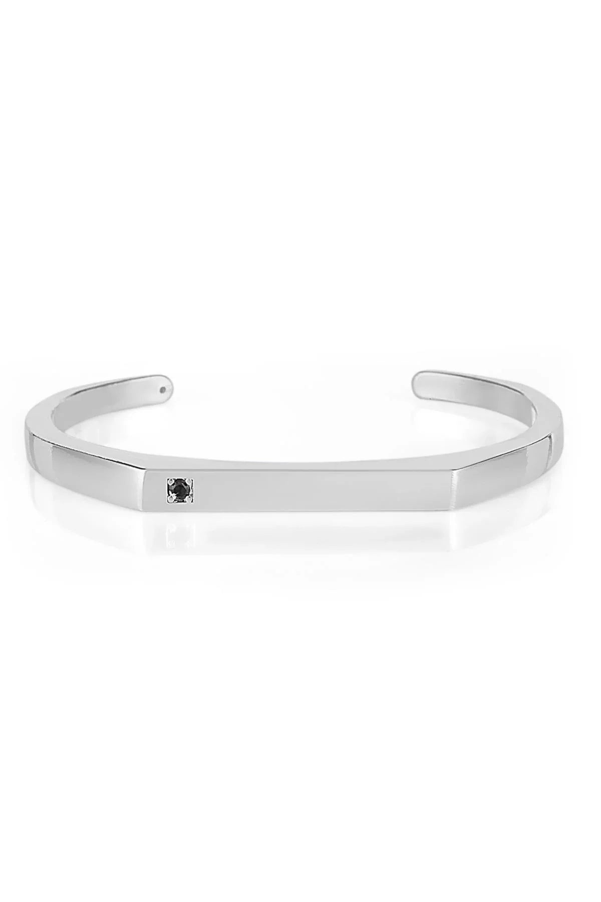 FRNCH Silver Renk Taşlı Kelepçe Erkek Bileklik FRJ11105-1205-A2