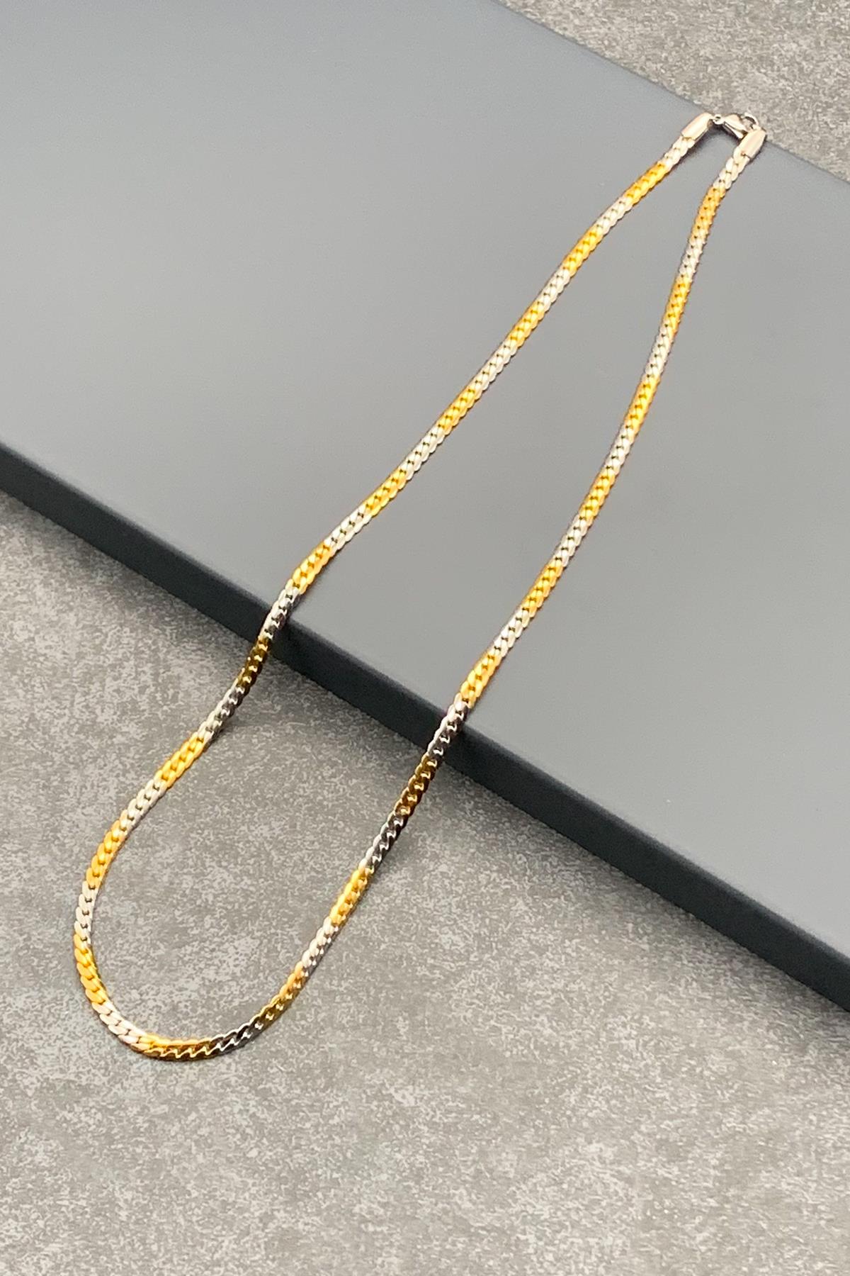 FRNCH Snake Model Gold-Gümüş Renkli Paslanmaz 316L Çelik Erkek Kolye FRJ30455-555-AG