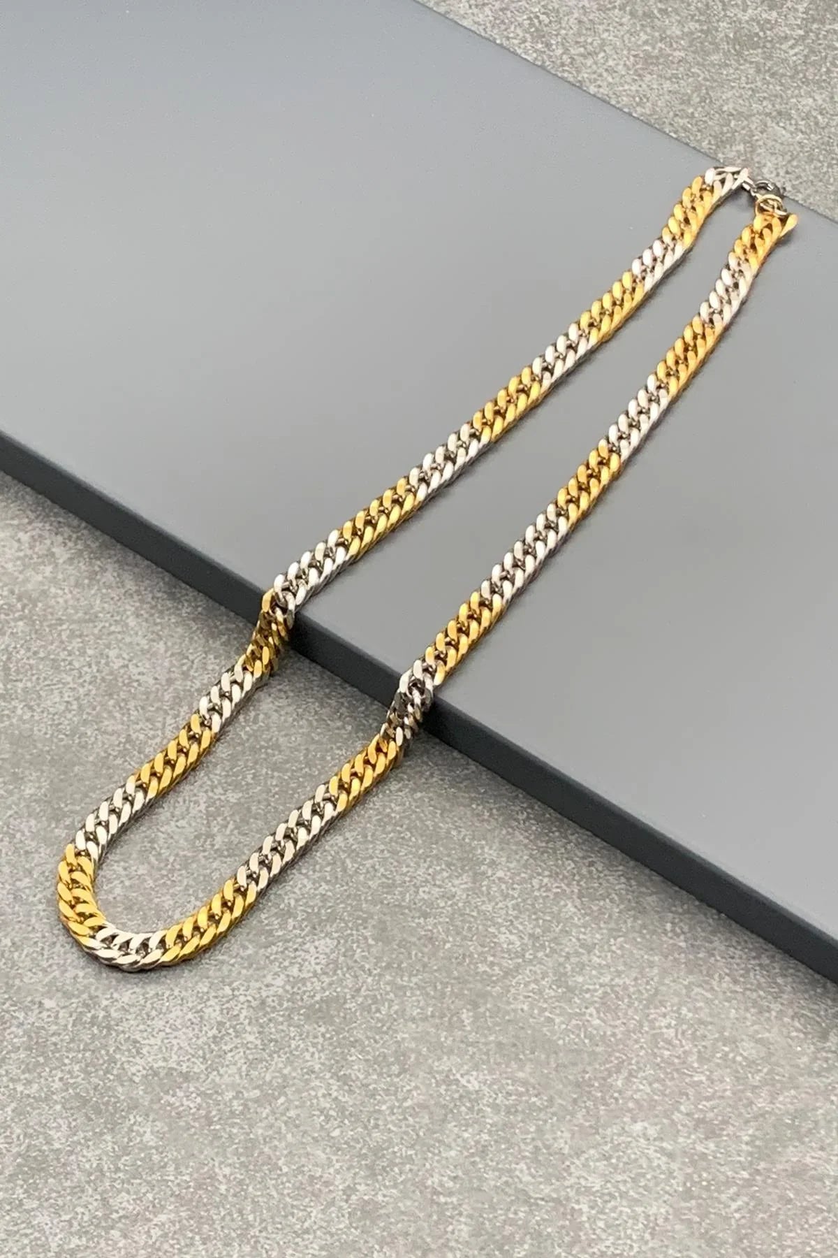 FRNCH Snake Model Gold-Gümüş Renkli Paslanmaz 316L Çelik Erkek Kolye FRJ30456-556-AG