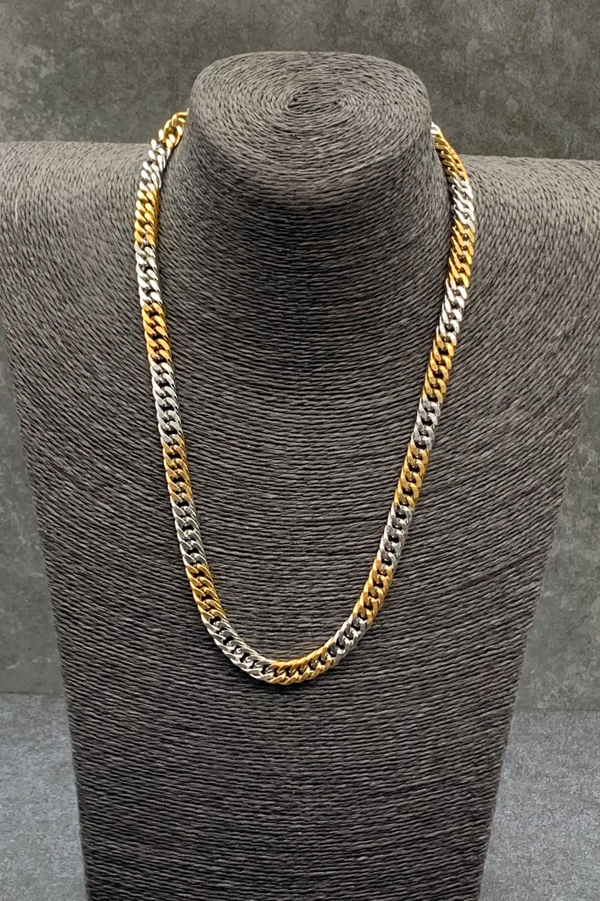 FRNCH Snake Model Gold-Gümüş Renkli Paslanmaz 316L Çelik Erkek Kolye FRJ30456-556-AG