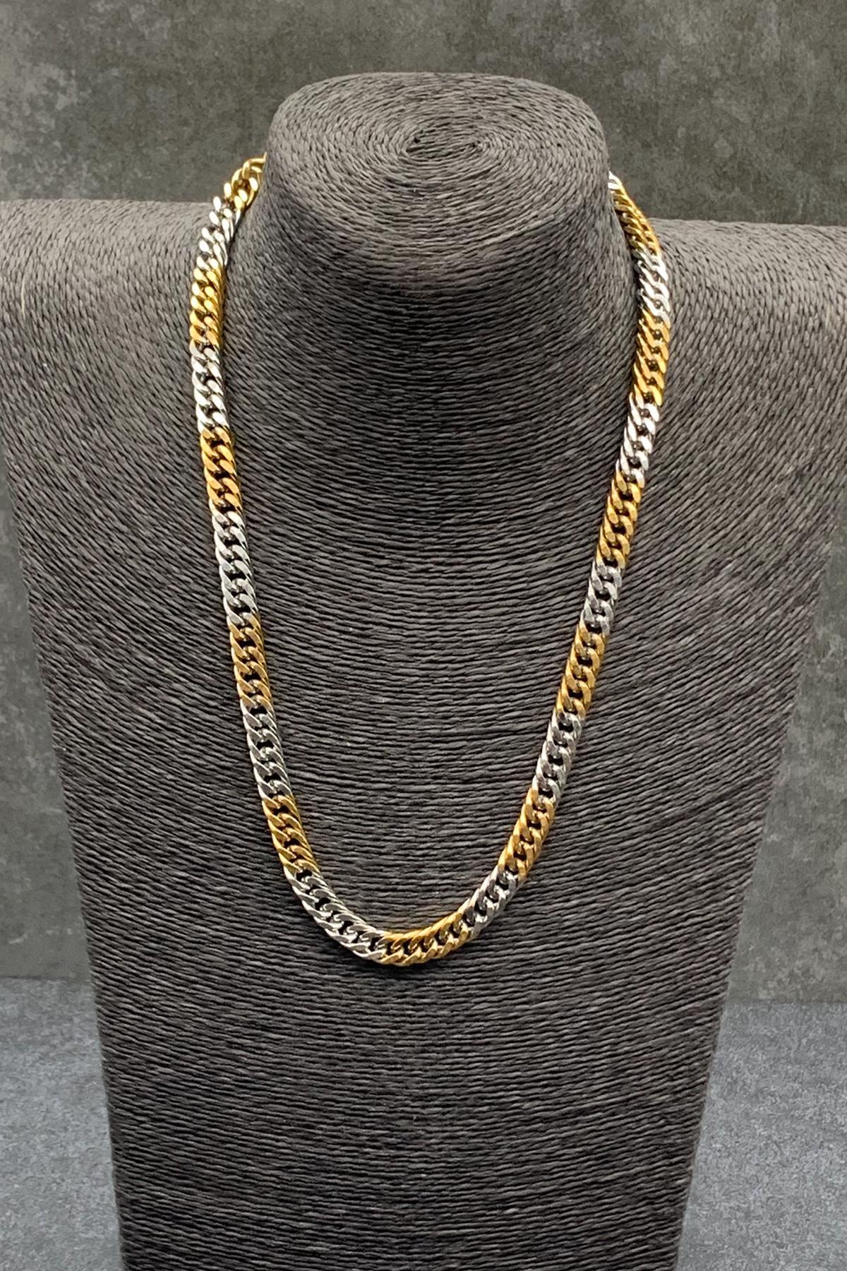 FRNCH Snake Model Gold-Gümüş Renkli Paslanmaz 316L Çelik Erkek Kolye FRJ30456-556-AG