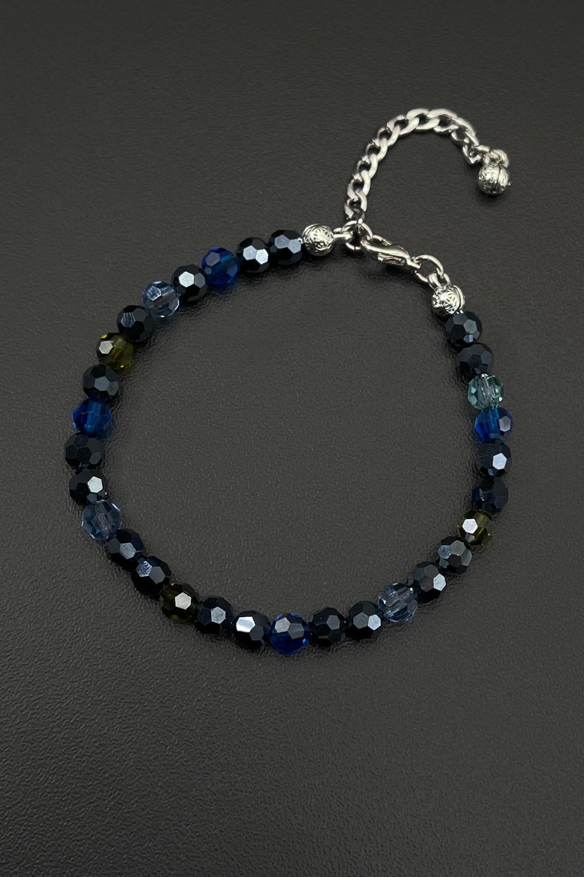 FRNCH Swarovski Taşlı Çok Renkli Ayarlanabilir Erkek Bileklik FRJ11811-1911-CK