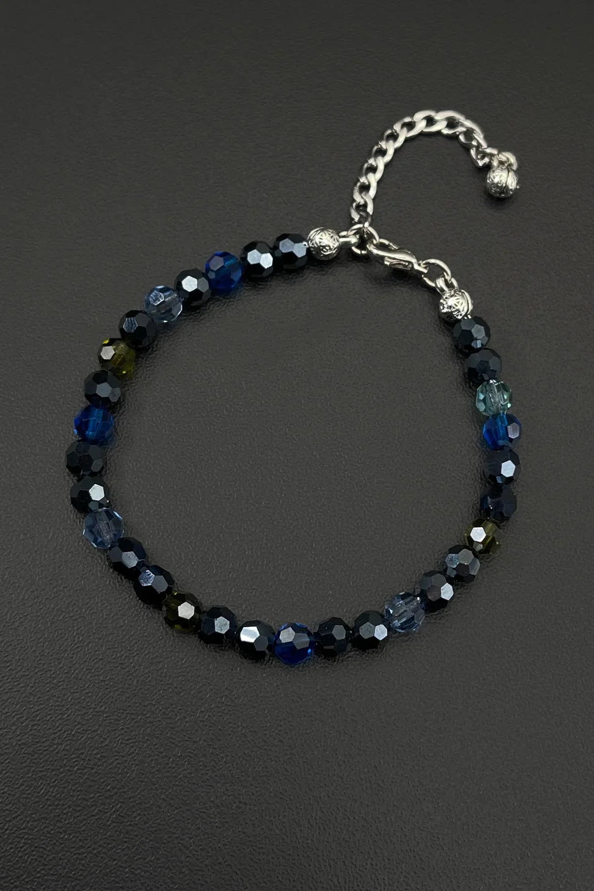 FRNCH Swarovski Taşlı Çok Renkli Ayarlanabilir Erkek Bileklik FRJ11811-1911-CK