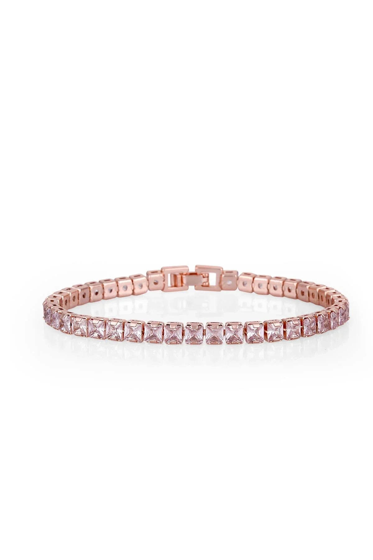 FRNCH Tam Tur Sıralı Baget Taşlı Rose Renk Kadın Bileklik FRJ11156-1256-C