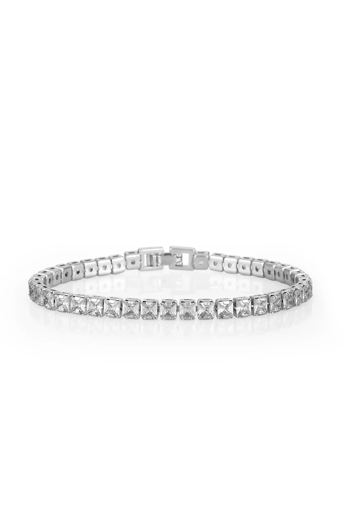 FRNCH Tam Tur Sıralı Baget Taşlı Silver Renk Kadın Bileklik FRJ11156-1256-A
