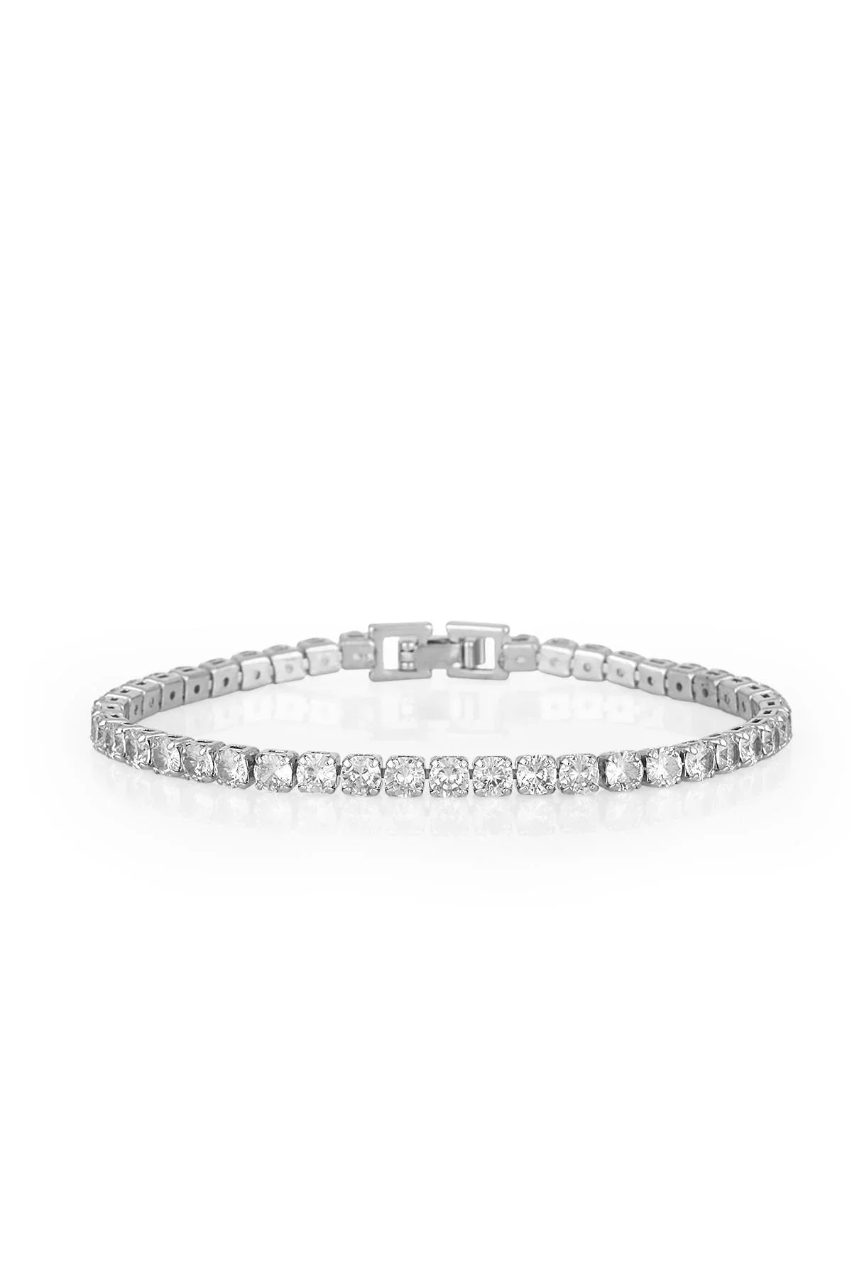 FRNCH Tam Tur Sıralı Baget Taşlı Silver Renk Kadın Bileklik FRJ11157-1257-A