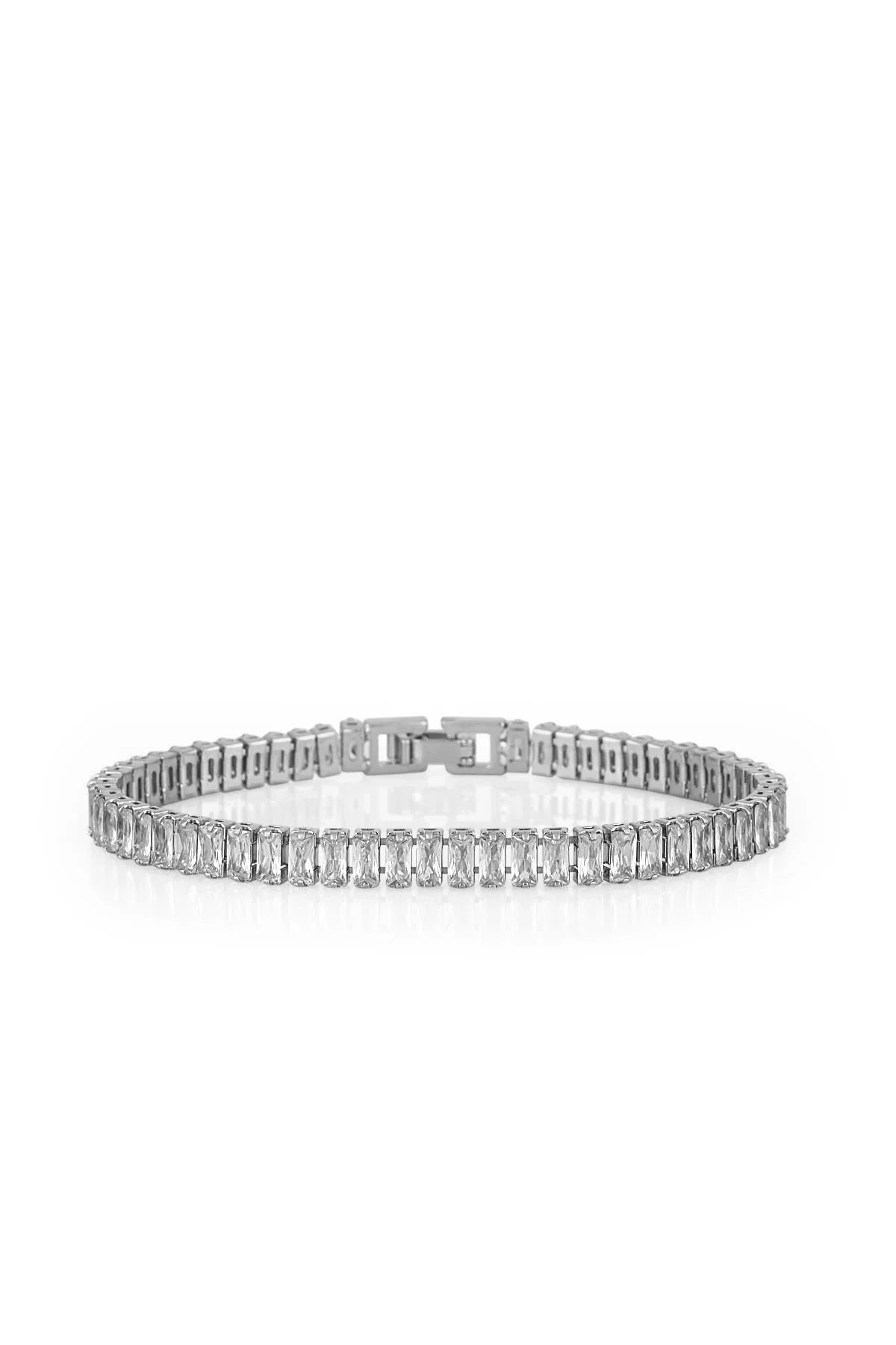 FRNCH Tam Tur Sıralı Baget Taşlı Silver Renk Kadın Bileklik FRJ11158-1258-A