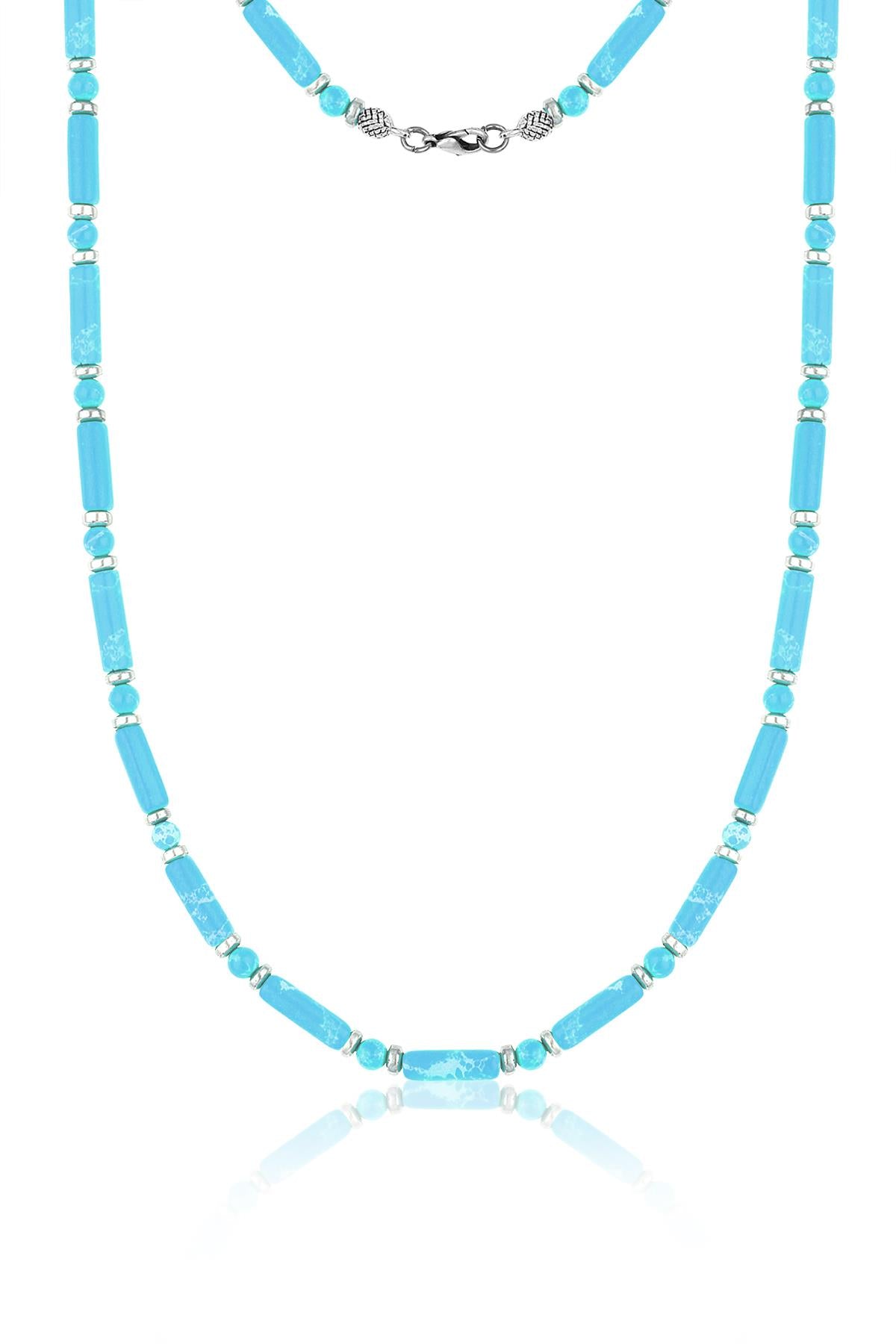 FRNCH Varisit Doğal Taşlı Mavi Renkli Erkek Kolye FRJ30442-542-M