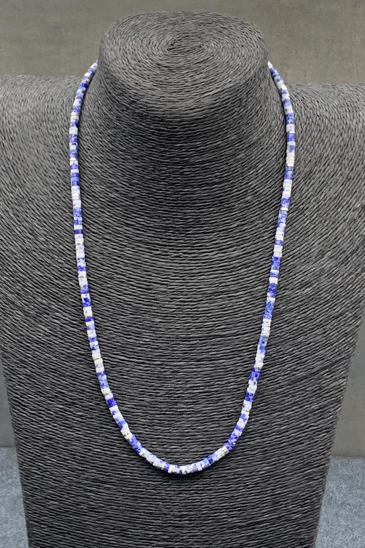 FRNCH Varisit Doğal Taşlı Mavi Renkli Erkek Kolye FRJ30476-576-M