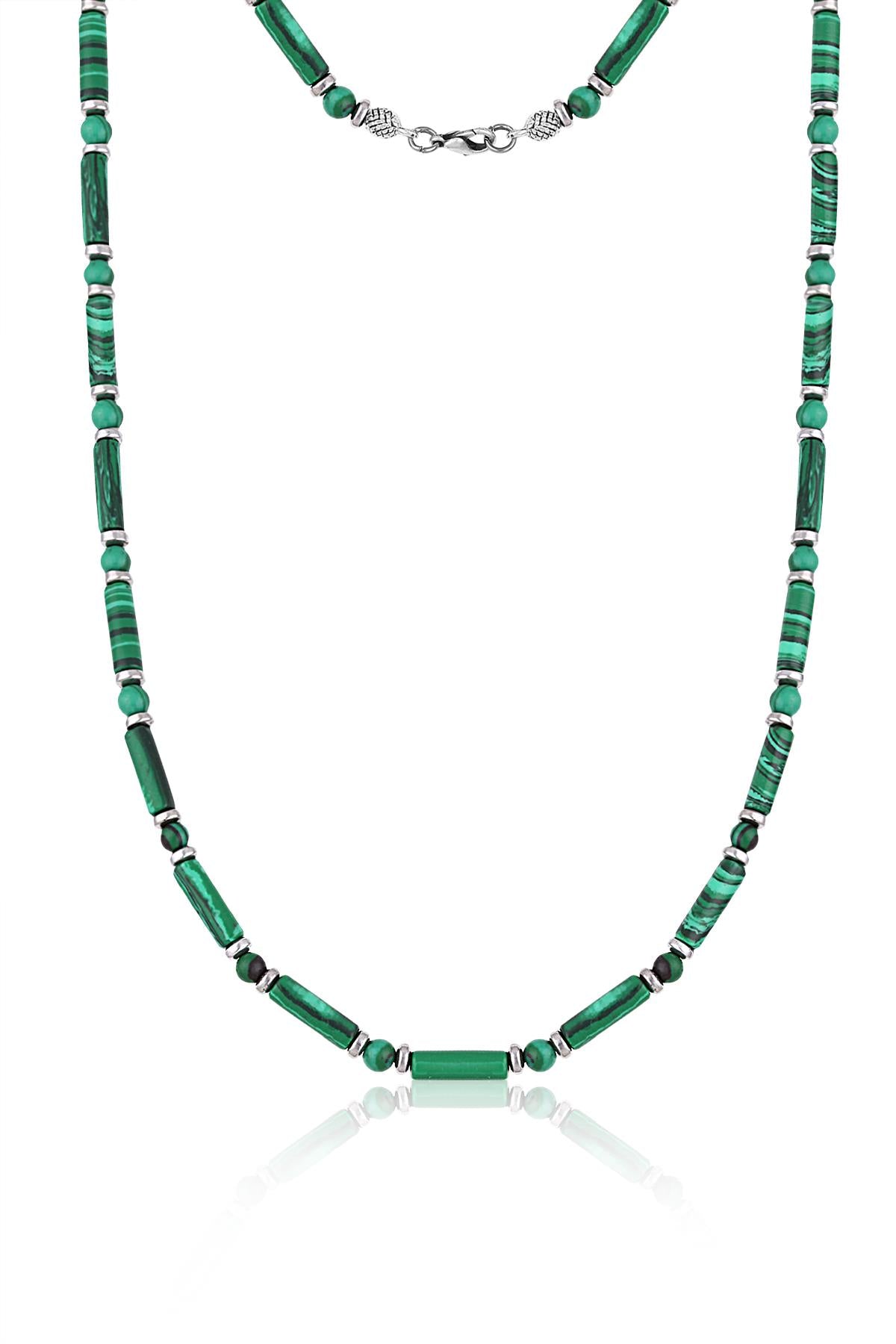 FRNCH Varisit Doğal Taşlı Yeşil Renkli Erkek Kolye FRJ30442-542-Y