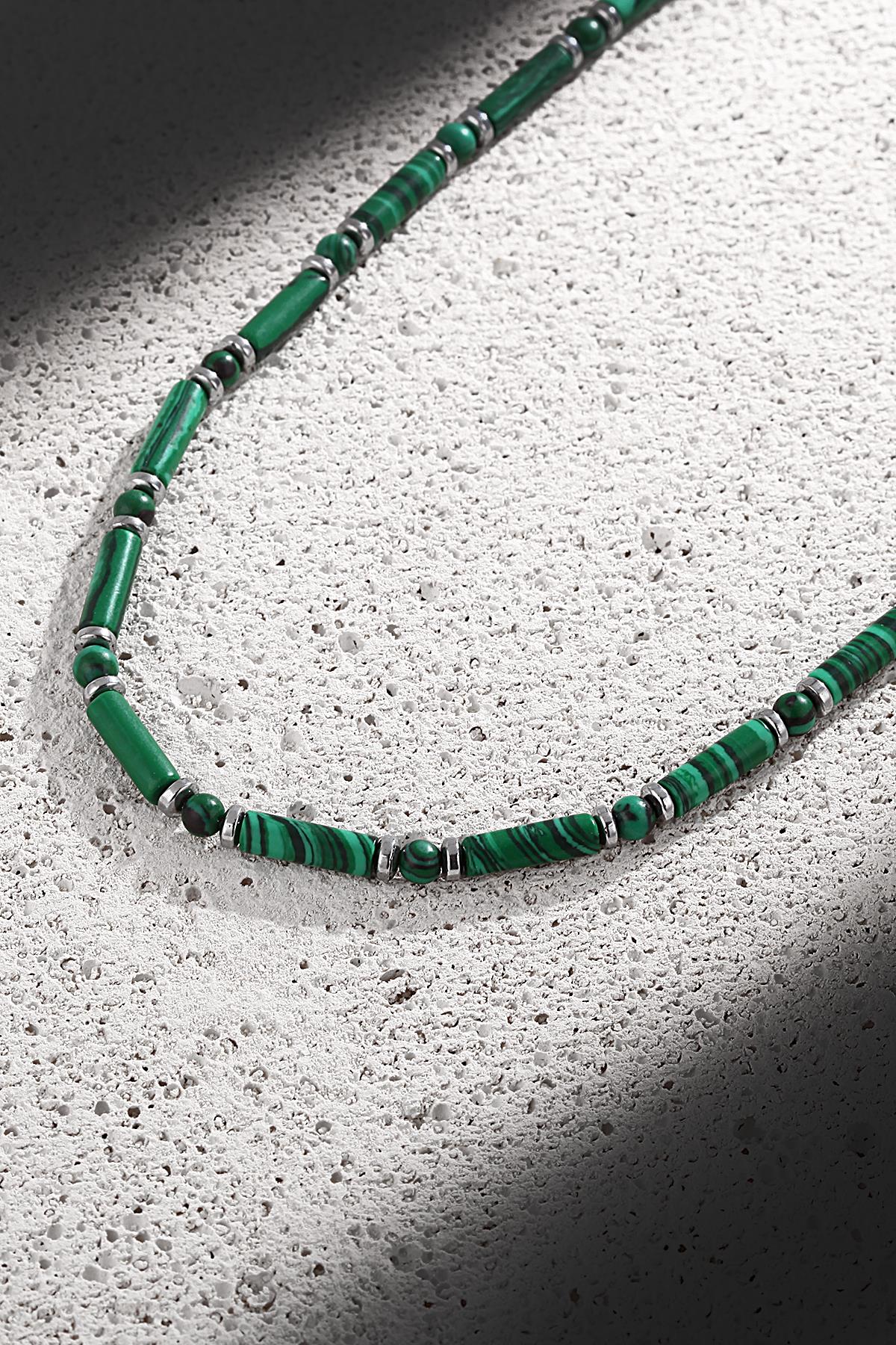 FRNCH Varisit Doğal Taşlı Yeşil Renkli Erkek Kolye FRJ30442-542-Y