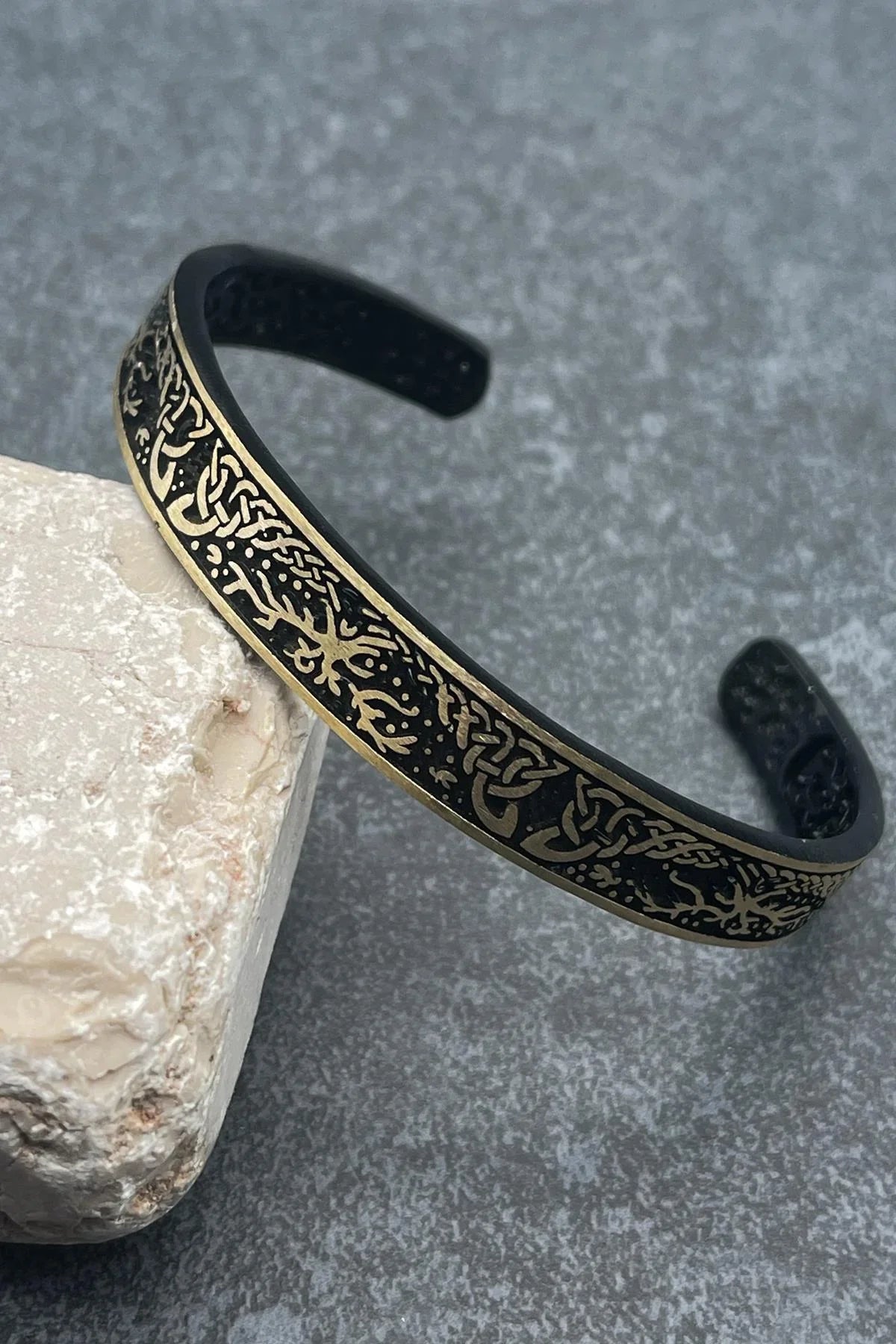 FRNCH Viking Desenli Eskitme Renkli Erkek Bileklik FRJ11427-1527-B3