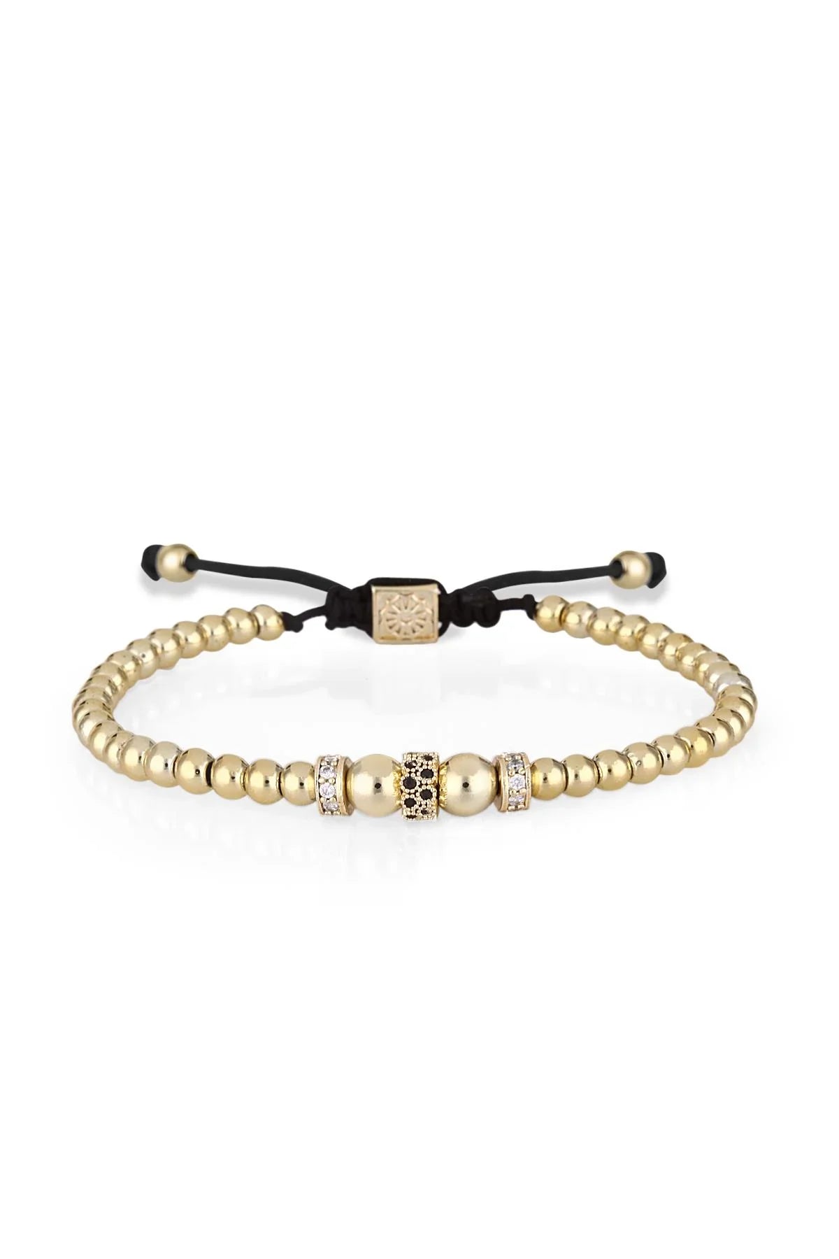 FRNCH Zirkon Taşlı Gold Renk Erkek Makrome Bileklik FRJ11217-1317-G