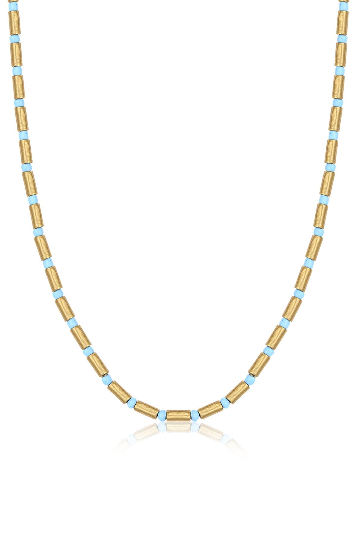 Gold Blue Kolye KLYO0014