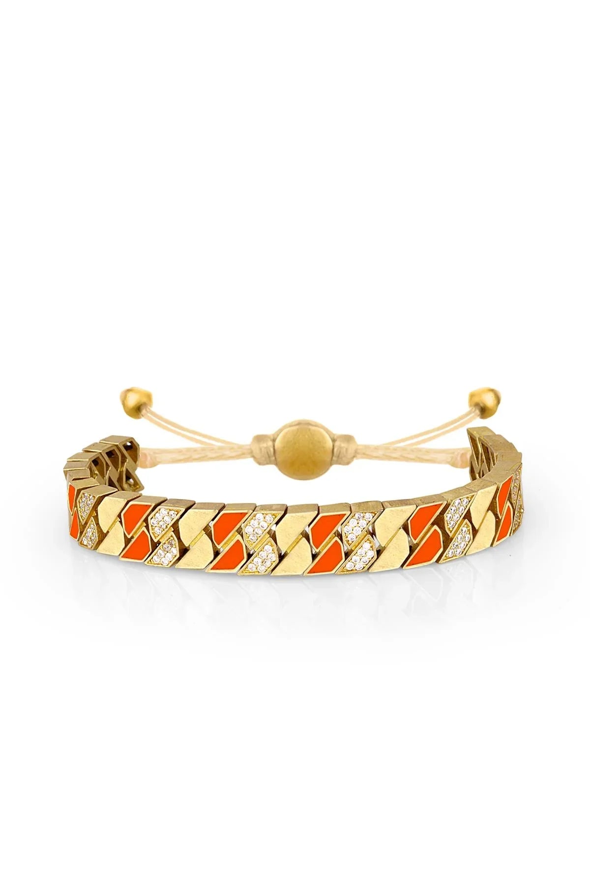 Melon Gold Stone Orange Chain Bileklik BLCHN07