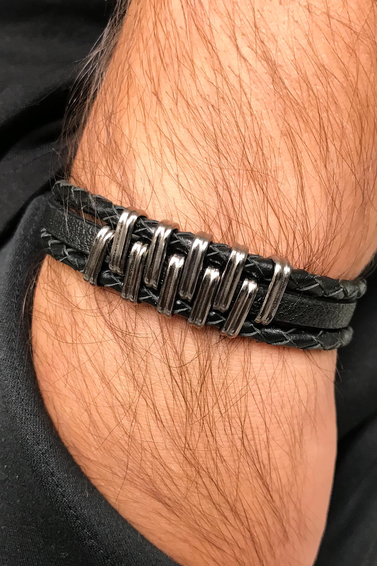 Noon NN1335 Erkek Deri Bileklik