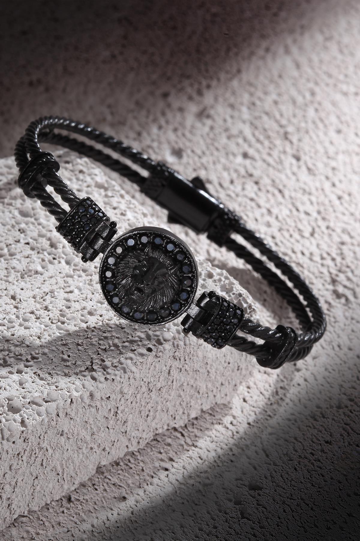 FRNCH TMJ11140-1240-B2 Aslan Figürlü Zirkon Bileklik