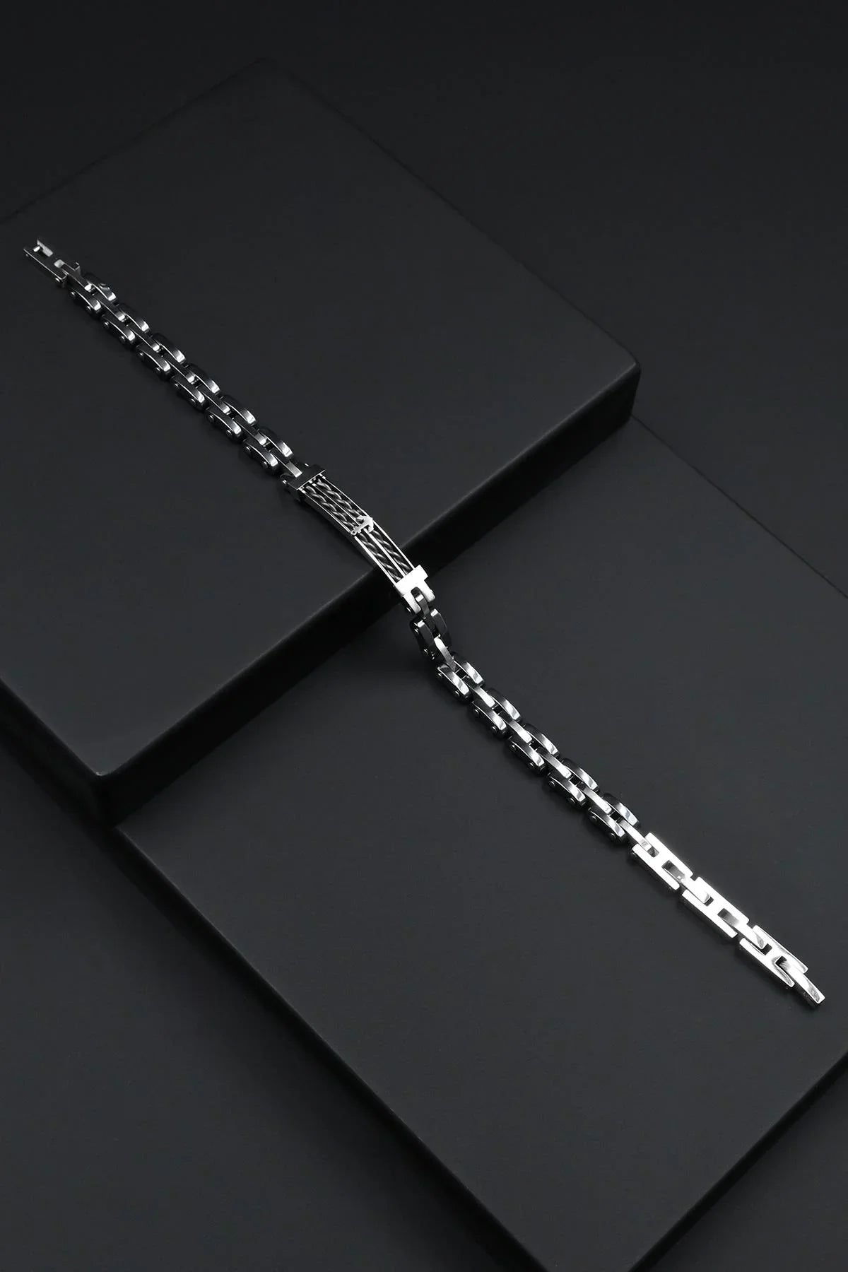 FRNCH 316L Çelik Çapa Figürlü Siyah Renk Erkek Bileklik FRJ12852-3852-B