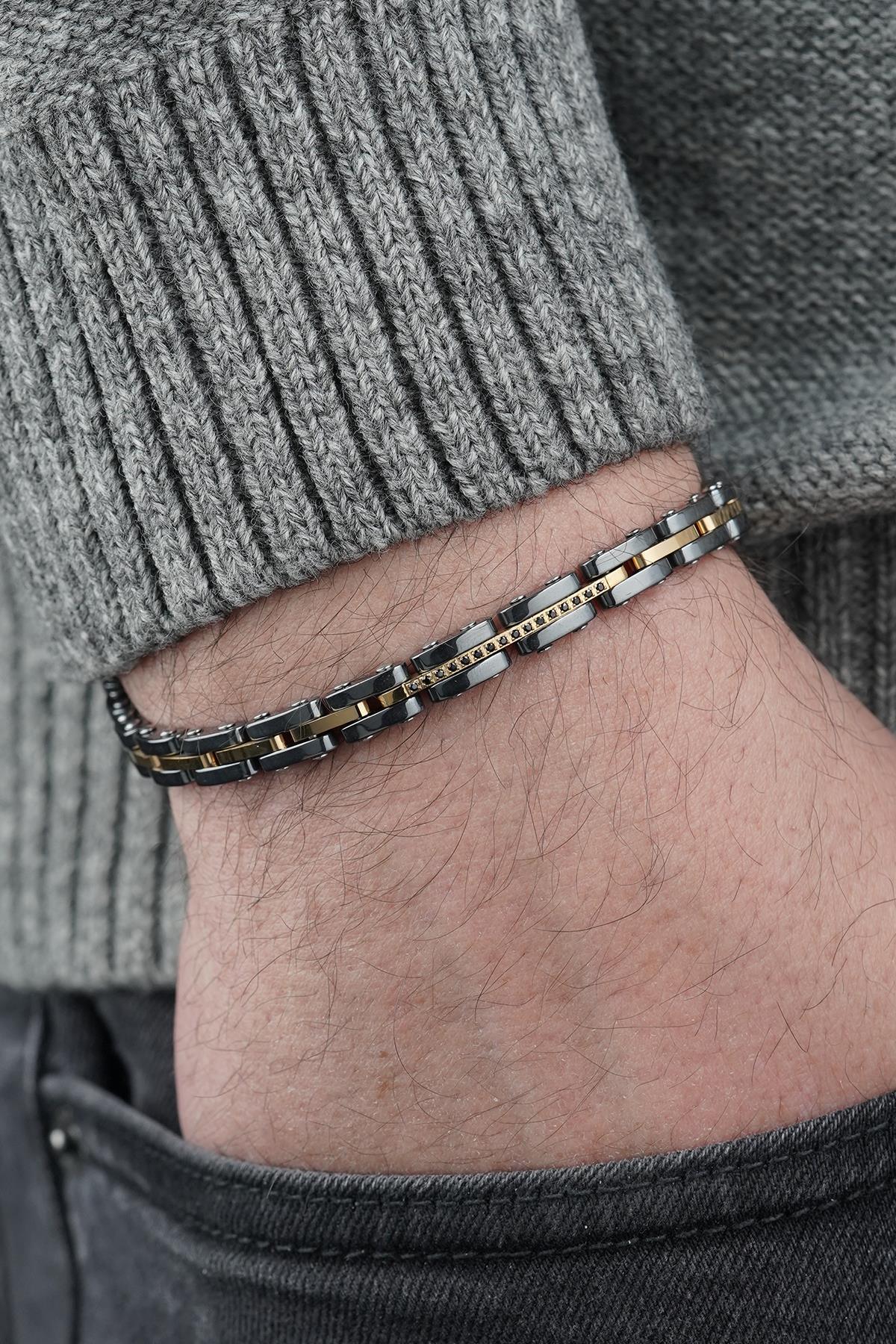 FRNCH 316L Çelik İtalyan Model Altın Renk Erkek Bileklik FRJ12836-3836-G