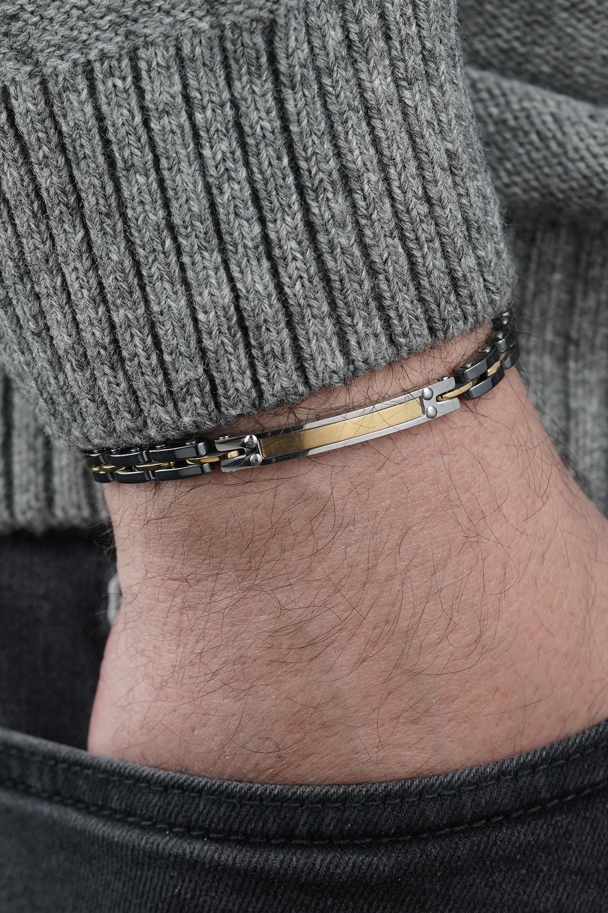 FRNCH 316L Çelik İtalyan Model Altın Renk Erkek Bileklik FRJ12860-3860-BG