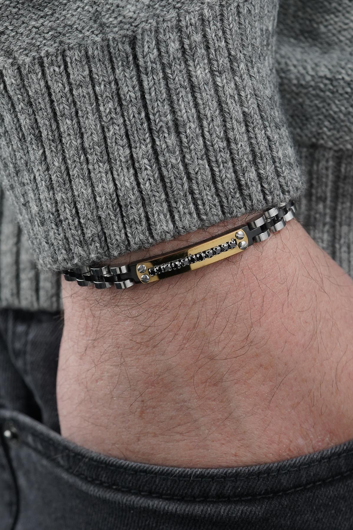 FRNCH 316L Çelik İtalyan Model Altın Renk Erkek Bileklik FRJ12861-3861-B2G