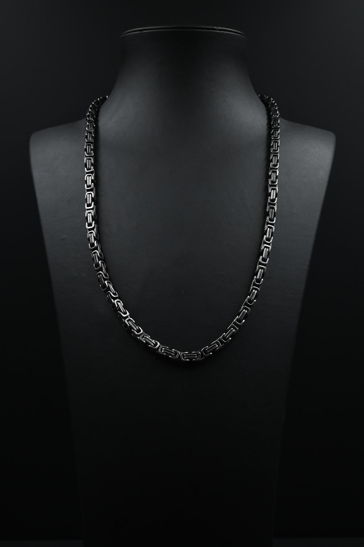 FRNCH 316L Çelik İtalyan Model Antik Gümüş Renk Erkek Kolye FRJ30783-883-B
