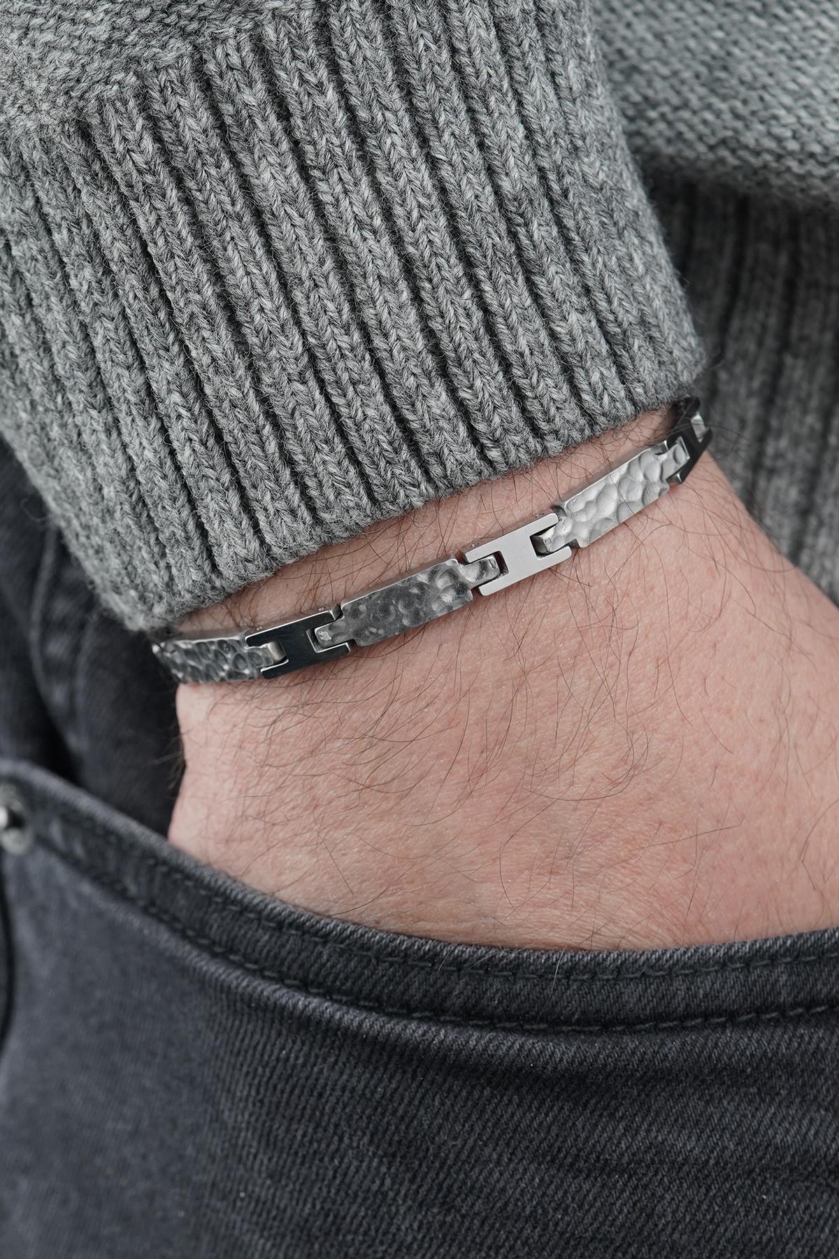 FRNCH 316L Çelik İtalyan Model Füme Renk Erkek Bileklik FRJ12844-3844-B