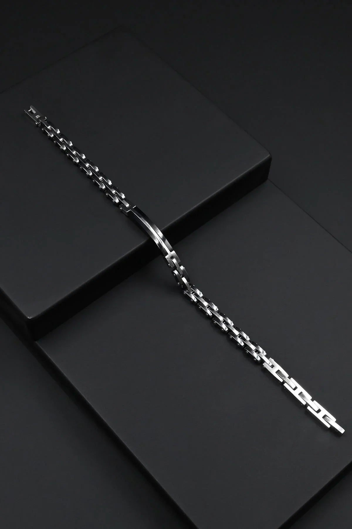 FRNCH 316L Çelik İtalyan Model Füme Renk Erkek Bileklik FRJ12859-3859-B