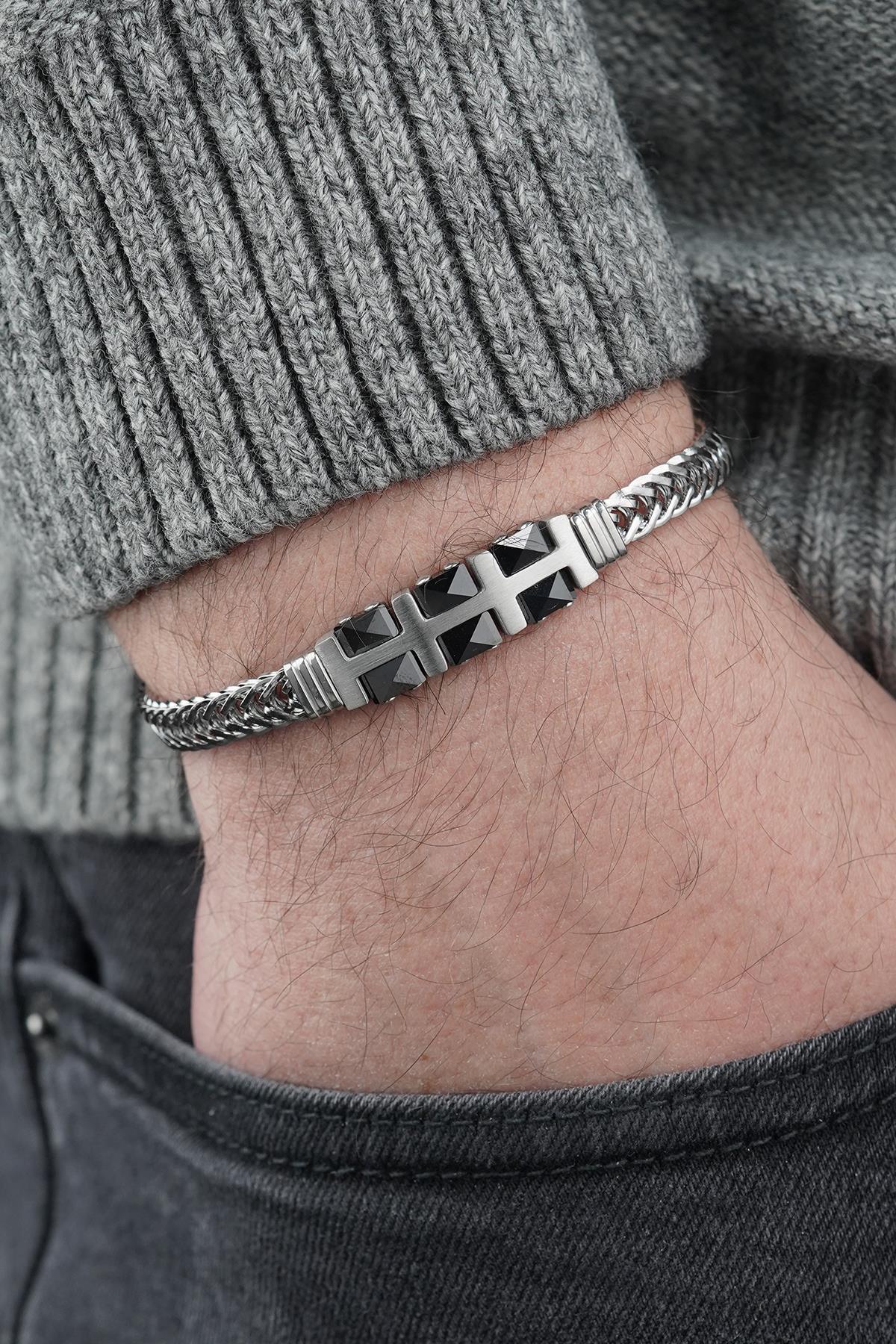 FRNCH 316L Çelik İtalyan Model Gümüş Renk Erkek Bileklik FRJ12830-3830-A