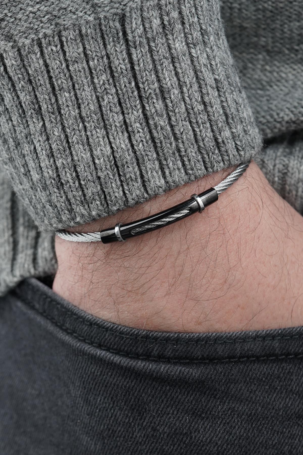 FRNCH 316L Çelik İtalyan Model Gümüş Renk Erkek Bileklik FRJ12834-3834-A