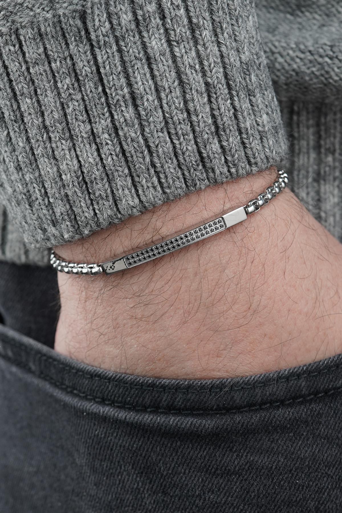 FRNCH 316L Çelik İtalyan Model Gümüş Renk Erkek Bileklik FRJ12848-3848-A