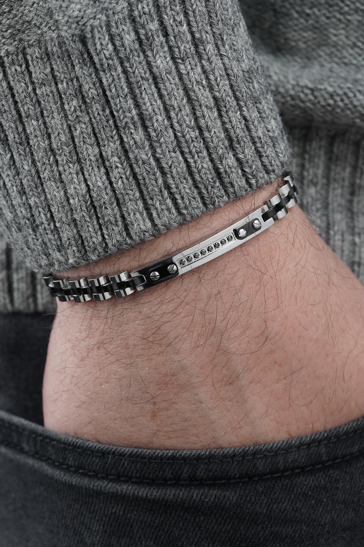 FRNCH 316L Çelik İtalyan Model Gümüş Renk Erkek Bileklik FRJ12856-3856-A