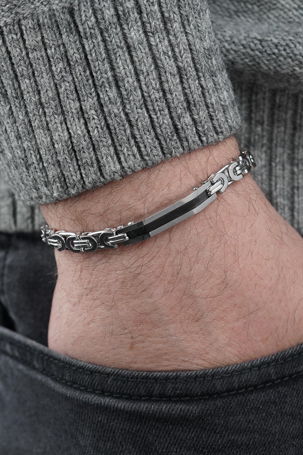 FRNCH 316L Çelik İtalyan Model Gümüş Renk Erkek Bileklik FRJ12858-3858-A