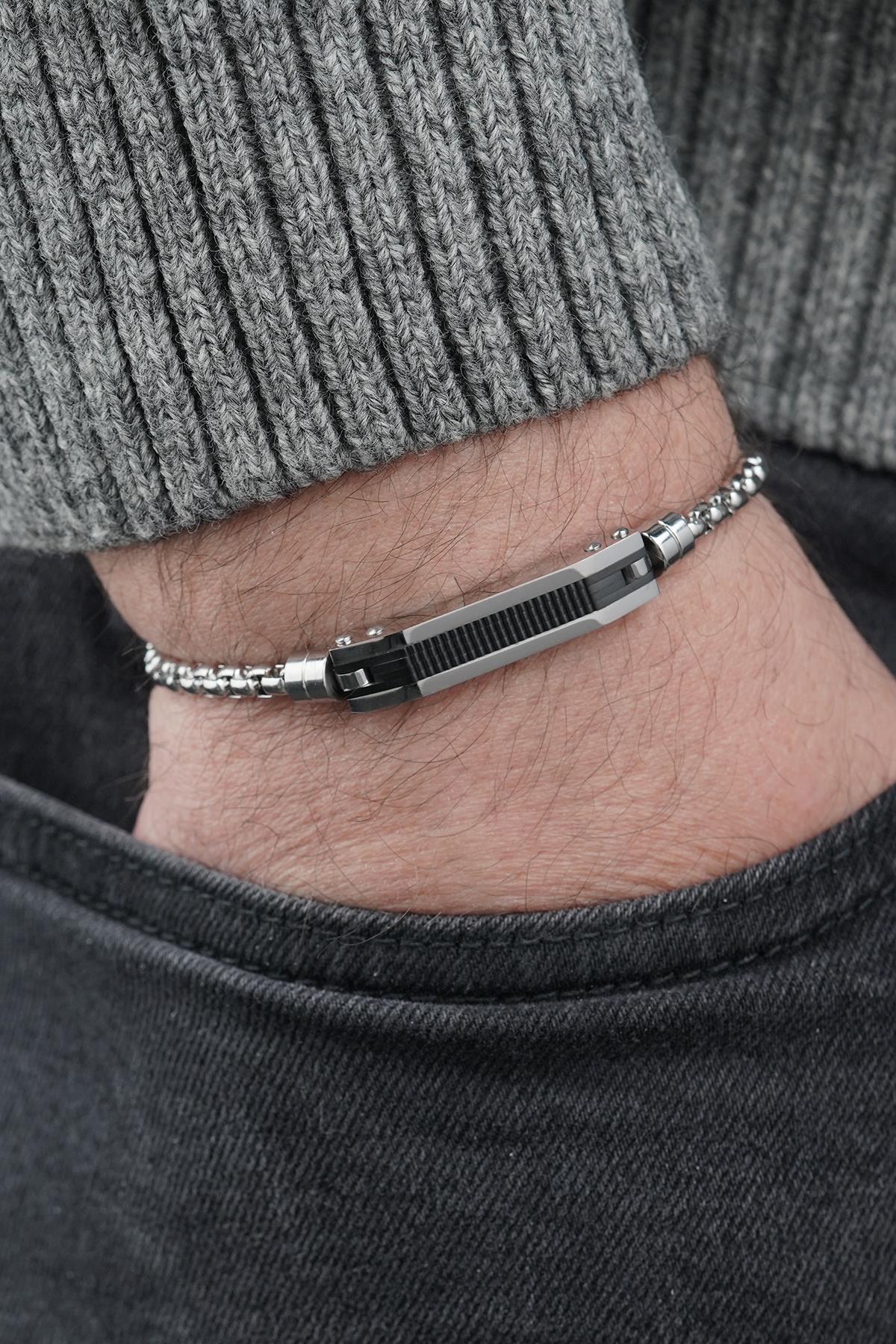 FRNCH 316L Çelik İtalyan Model Gümüş Renk Erkek Bileklik FRJ12865-3865-A