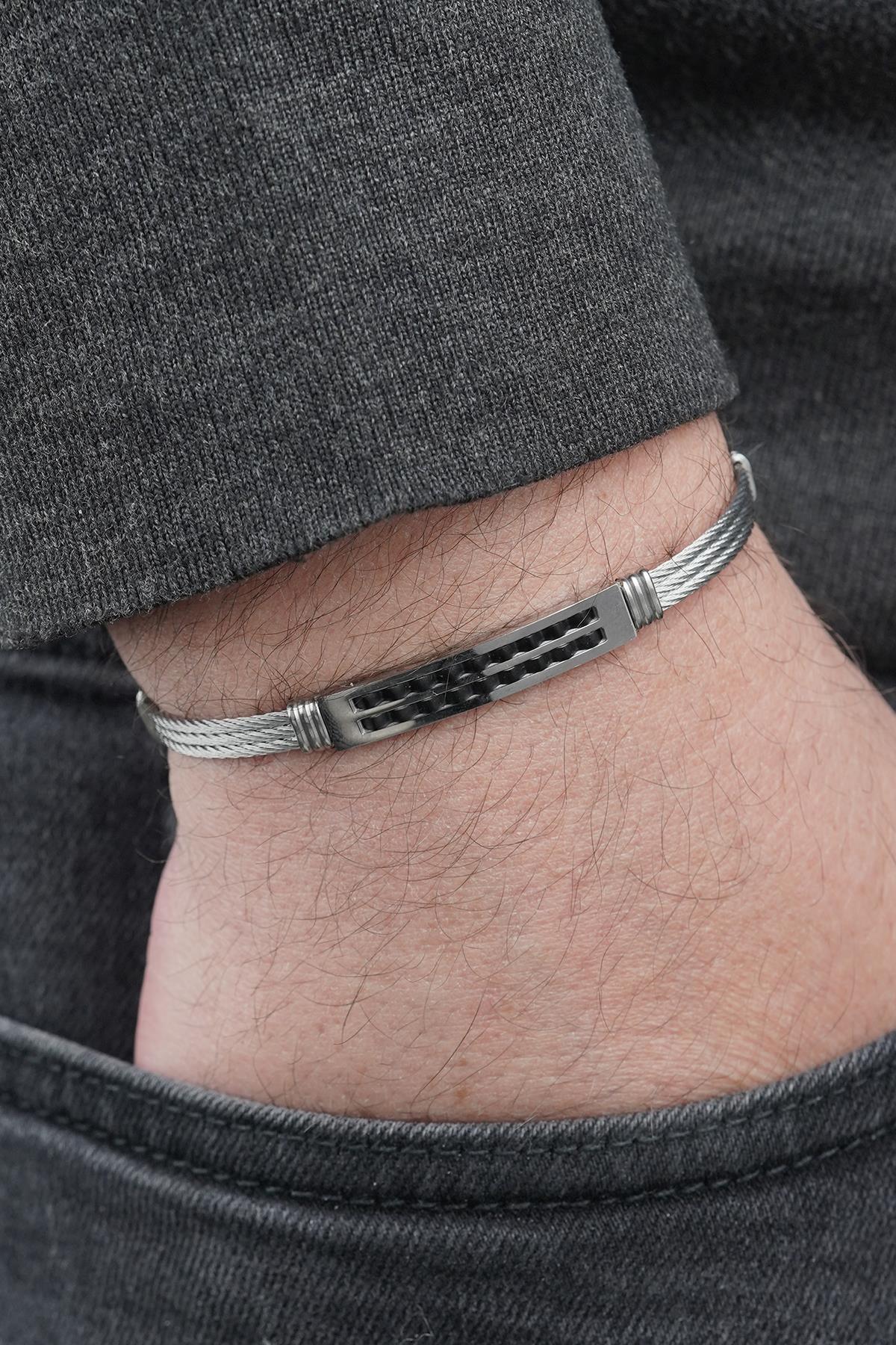 FRNCH 316L Çelik İtalyan Model Gümüş Renk Erkek Bileklik FRJ12866-3866-A