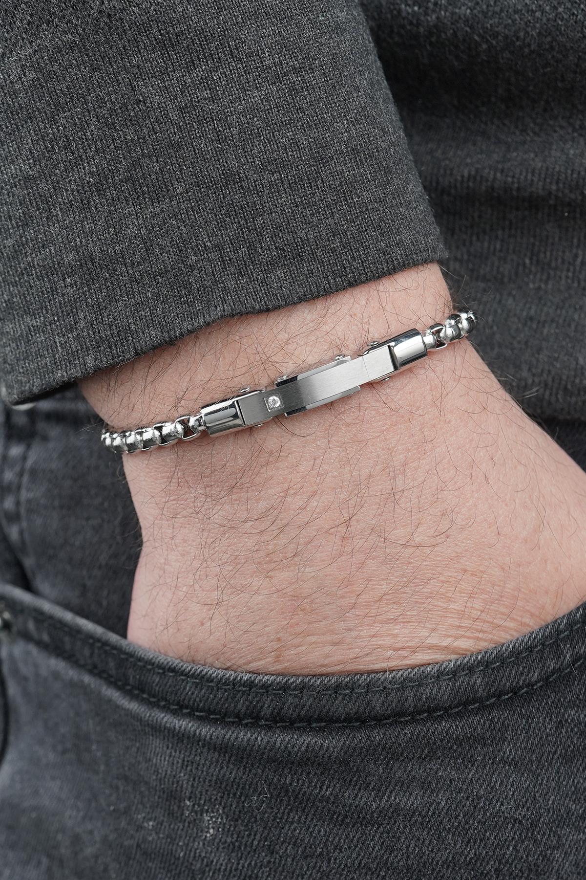 FRNCH 316L Çelik İtalyan Model Gümüş Renk Erkek Bileklik FRJ12867-3867-A