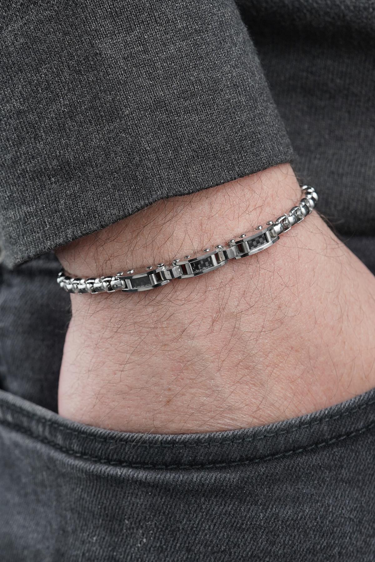 FRNCH 316L Çelik İtalyan Model Gümüş Renk Erkek Bileklik FRJ12870-3870-A