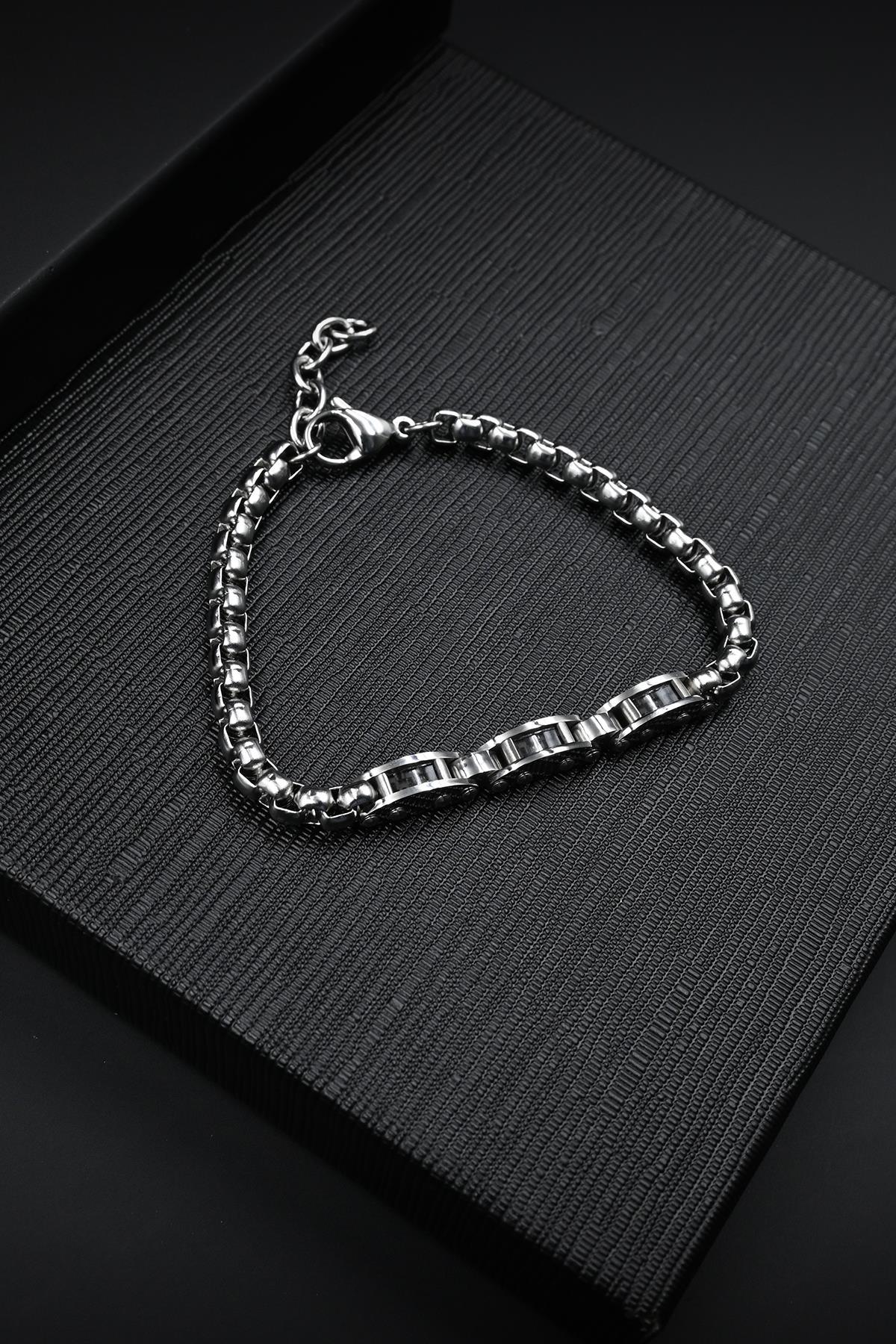 FRNCH 316L Çelik İtalyan Model Gümüş Renk Erkek Bileklik FRJ12870-3870-A