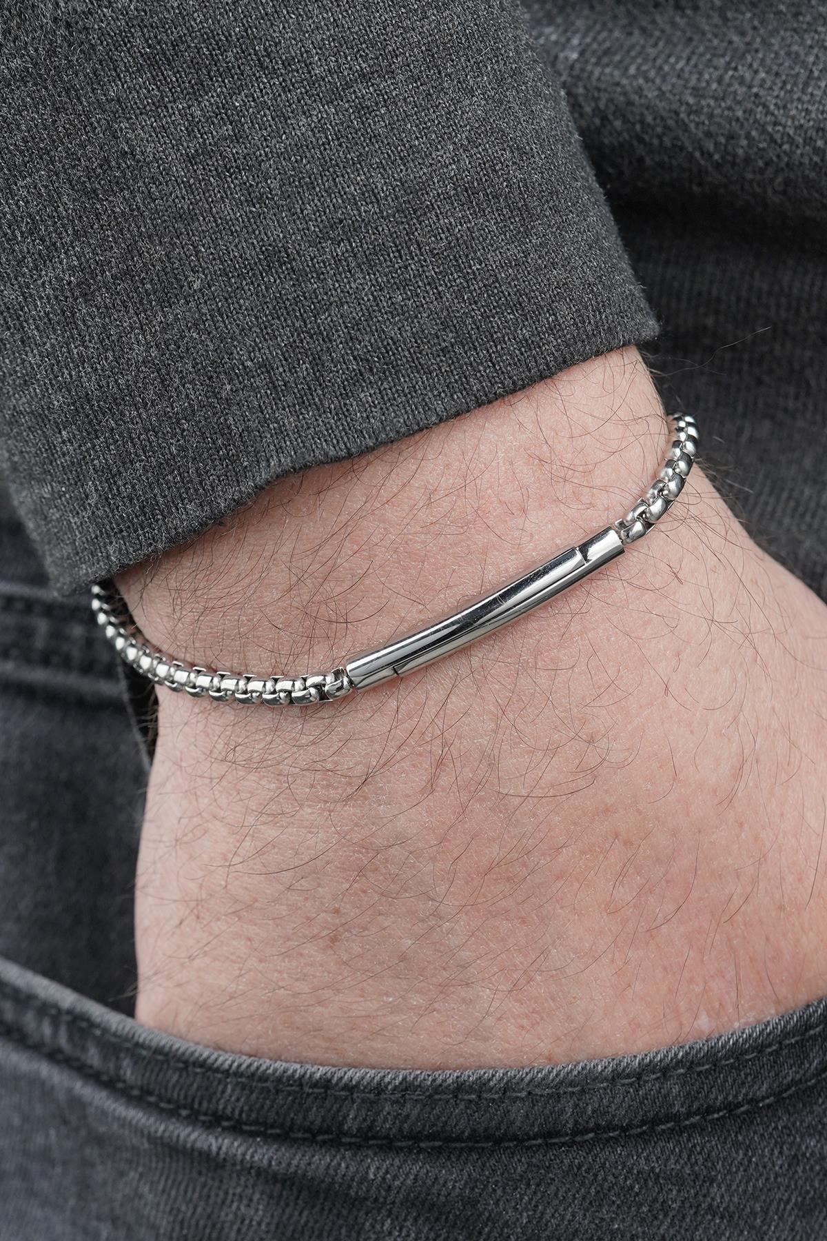 FRNCH 316L Çelik İtalyan Model Gümüş Renk Erkek Bileklik FRJ12881-3881-A