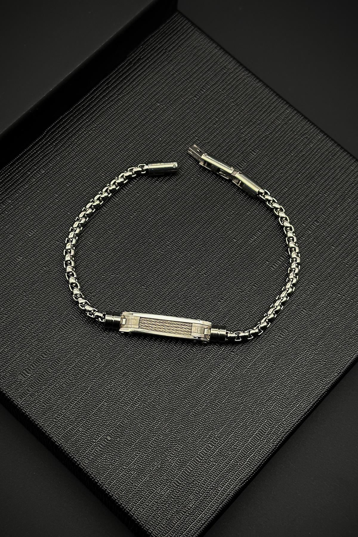 FRNCH 316L Çelik İtalyan Model Gümüş Renk Erkek Bileklik FRJ12886-3886-A